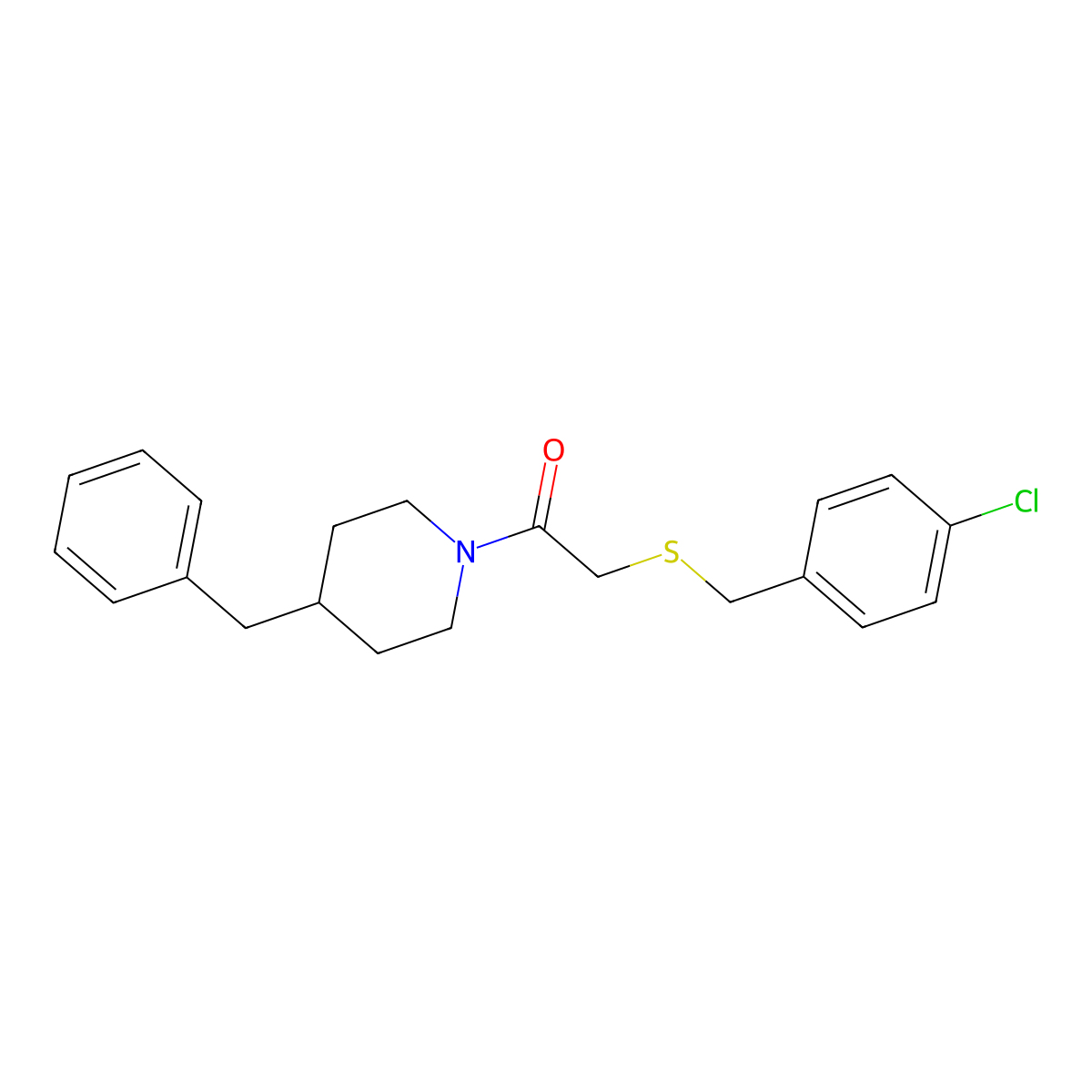 1-(4-Benzylpiperidin-1-yl)-2-[(4-chlorophenyl)methylsulfanyl]ethanone molecular structure, CAS 428487-31-4