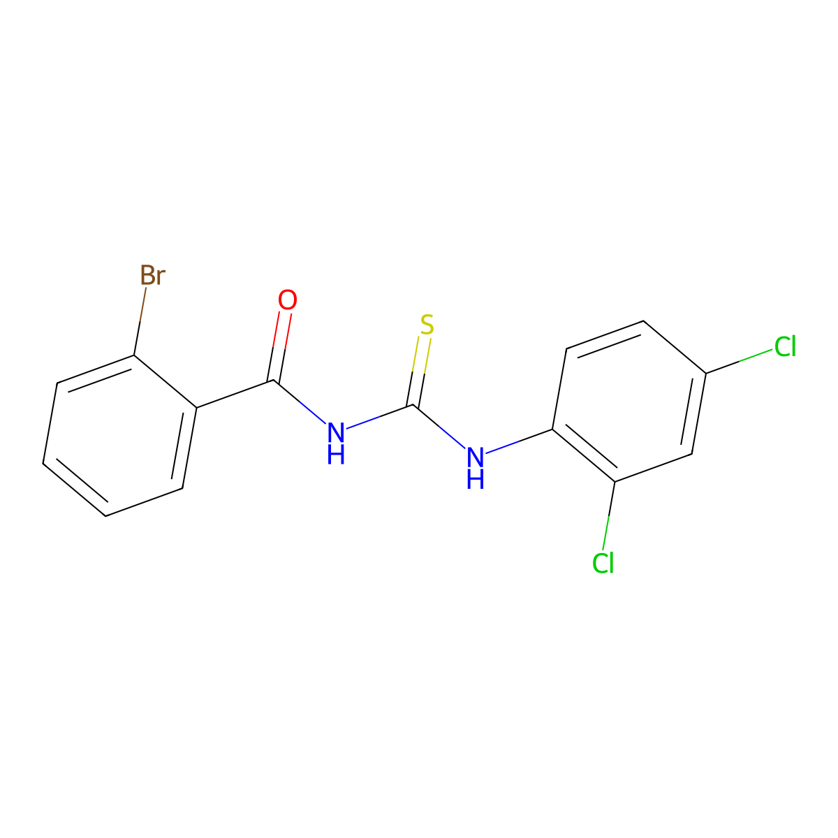 2-bromo-N-[(2,4-dichlorophenyl)carbamothioyl]benzamide molecular structure, CAS 428487-47-2