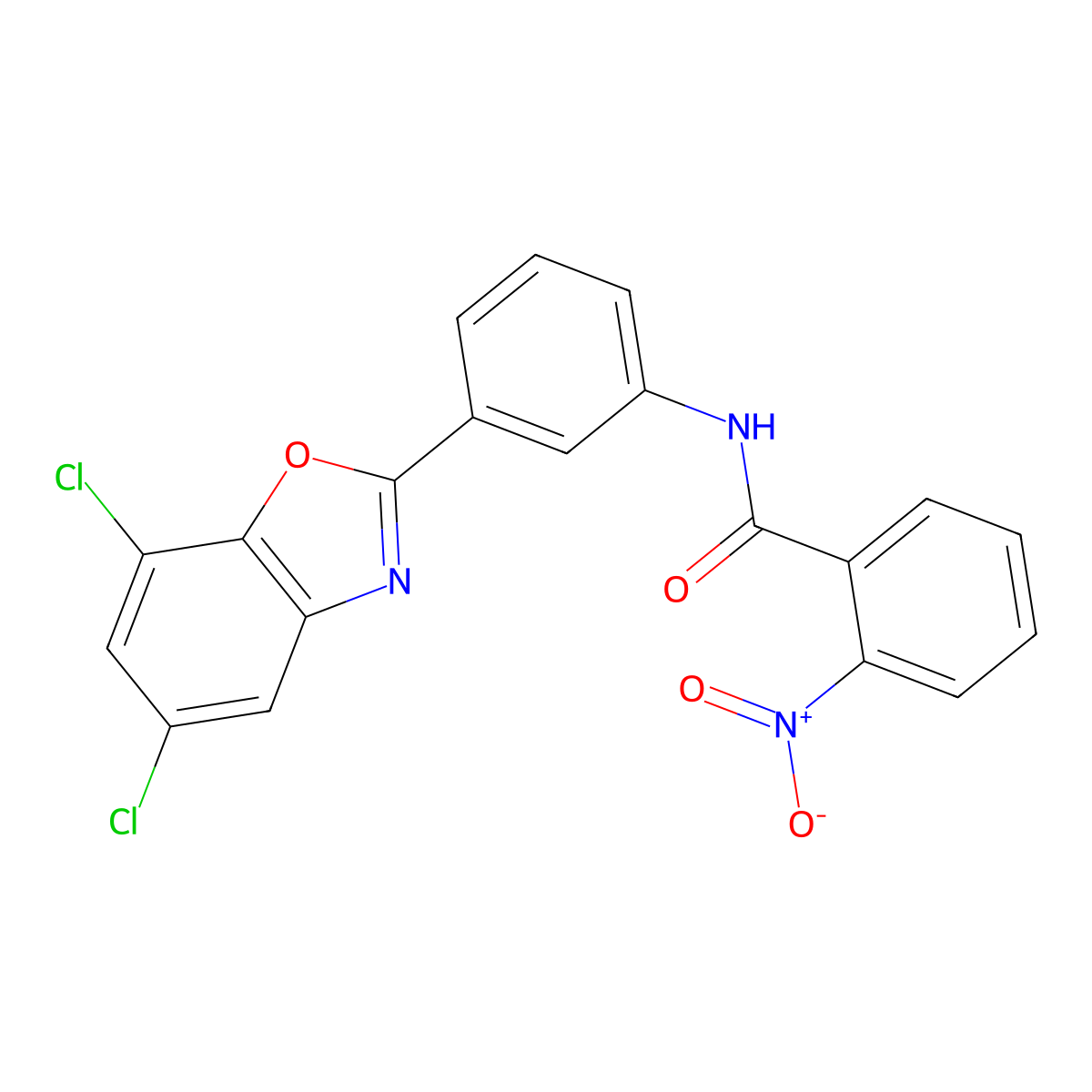 N-[3-(5,7-dichloro-1,3-benzoxazol-2-yl)phenyl]-2-nitrobenzamide molecular structure, CAS 428487-50-7