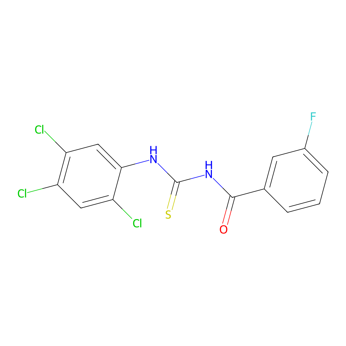 3-fluoro-N-[(2,4,5-trichlorophenyl)carbamothioyl]benzamide molecular structure, CAS 428487-53-0