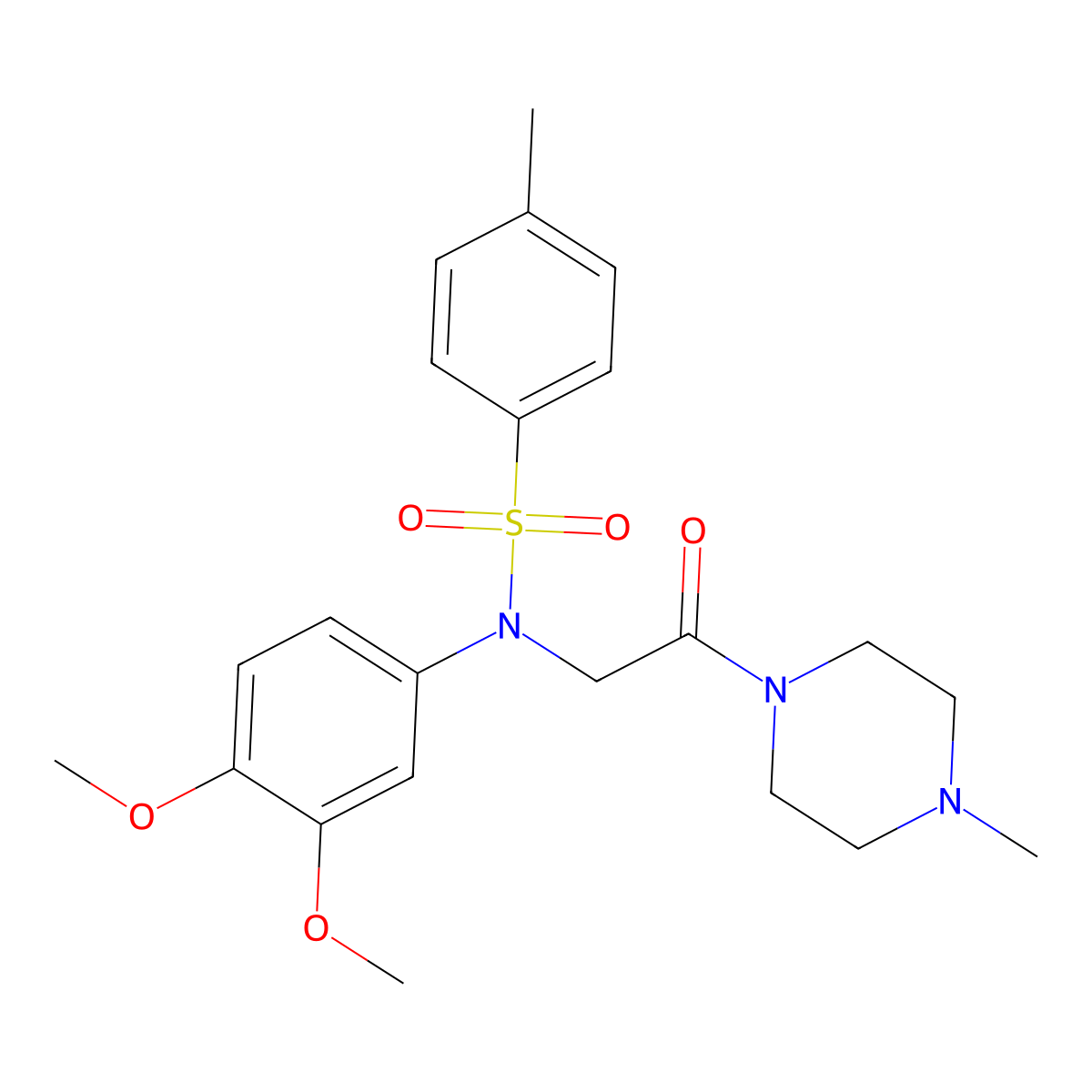 N-(3,4-dimethoxyphenyl)-4-methyl-N-[2-(4-methylpiperazin-1-yl)-2-oxoethyl]benzenesulfonamide molecular structure, CAS 428487-54-1