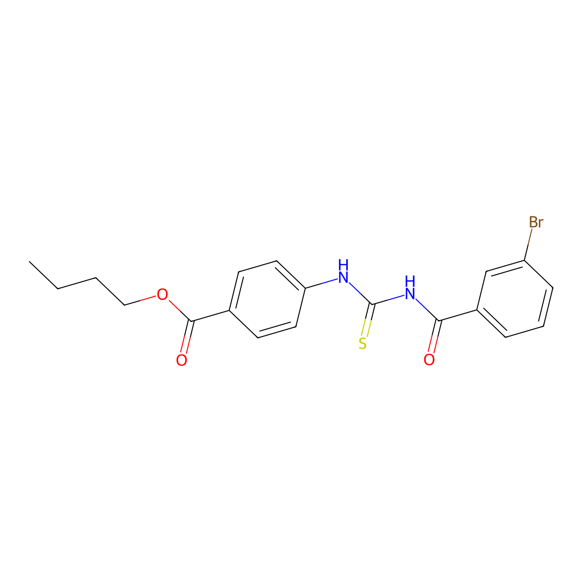Butyl 4-({[(3-bromophenyl)carbonyl]carbamothioyl}amino)benzoate molecular structure, CAS 428487-56-3