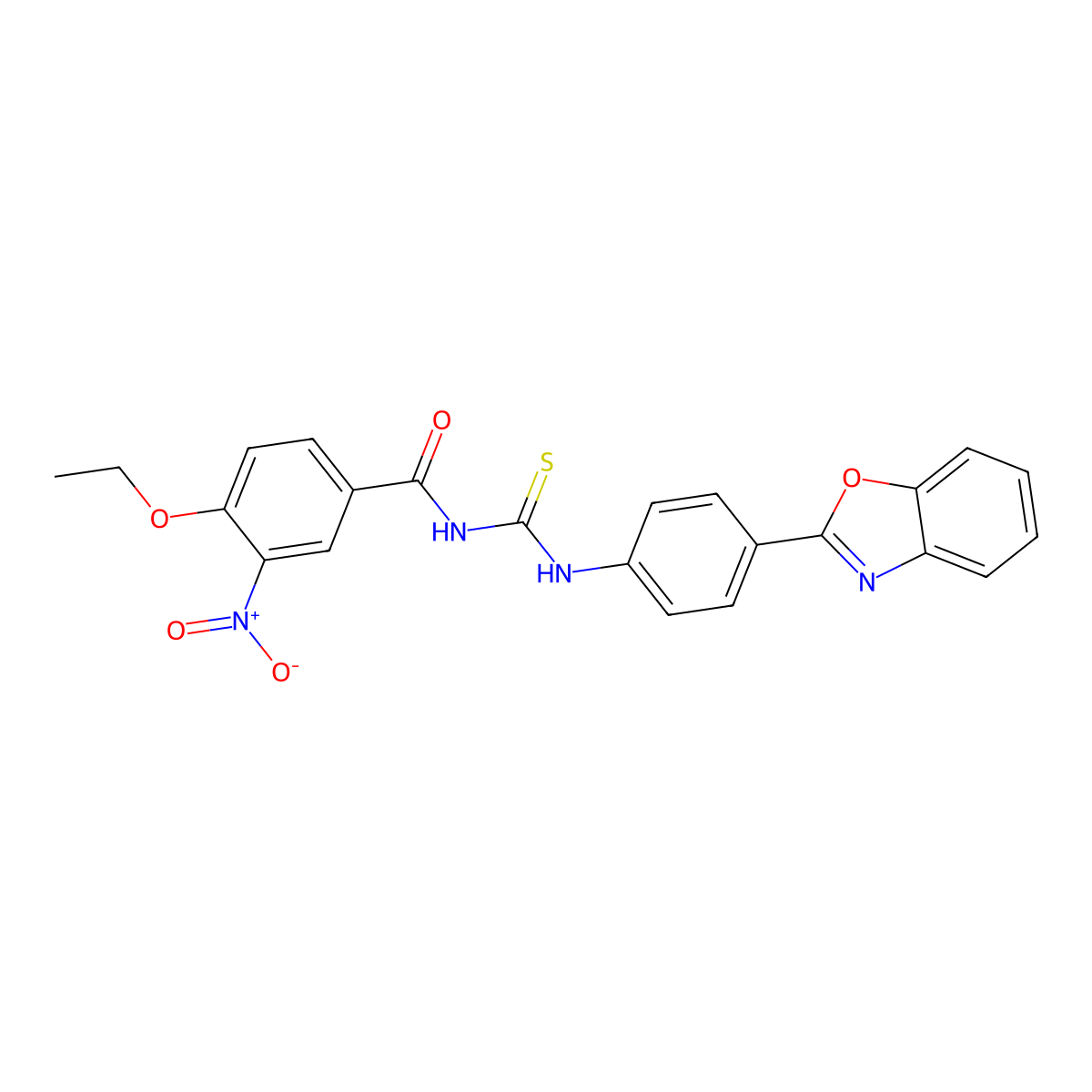 N-[[4-(1,3-benzoxazol-2-yl)phenyl]carbamothioyl]-4-ethoxy-3-nitrobenzamide molecular structure, CAS 428487-66-5