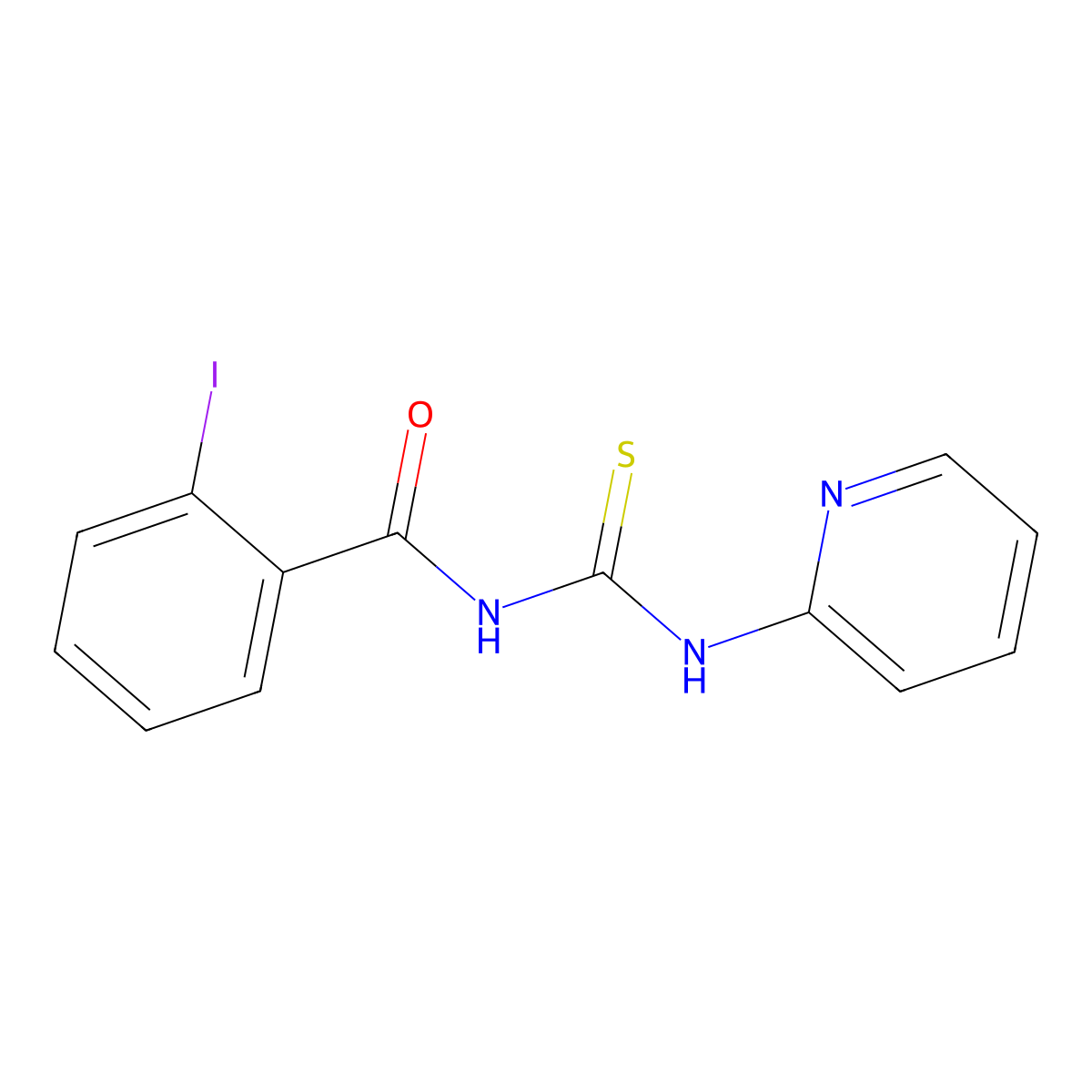 2-iodo-N-(pyridin-2-ylcarbamothioyl)benzamide molecular structure, CAS 428487-68-7