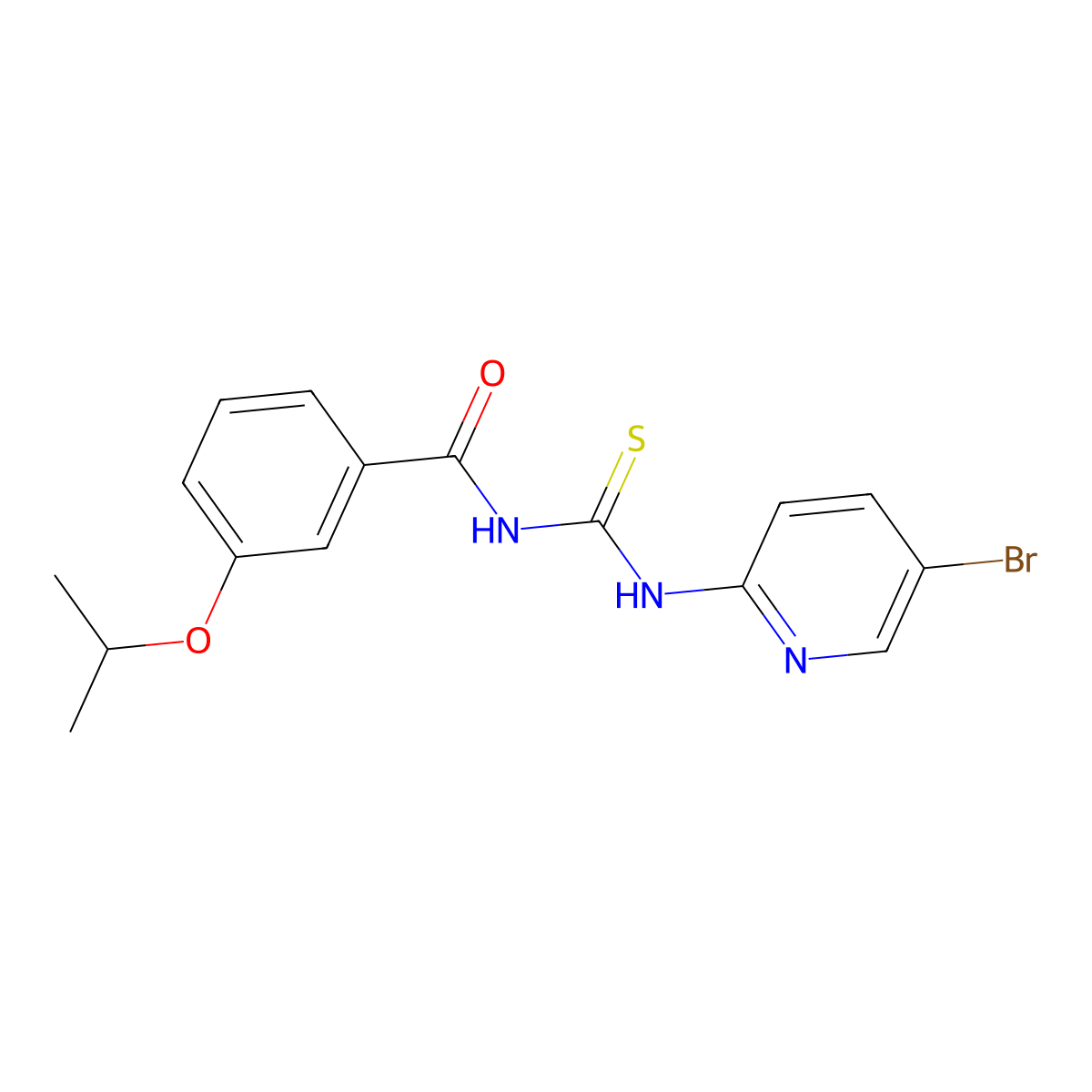 N-[(5-bromopyridin-2-yl)carbamothioyl]-3-propan-2-yloxybenzamide molecular structure, CAS 428487-73-4