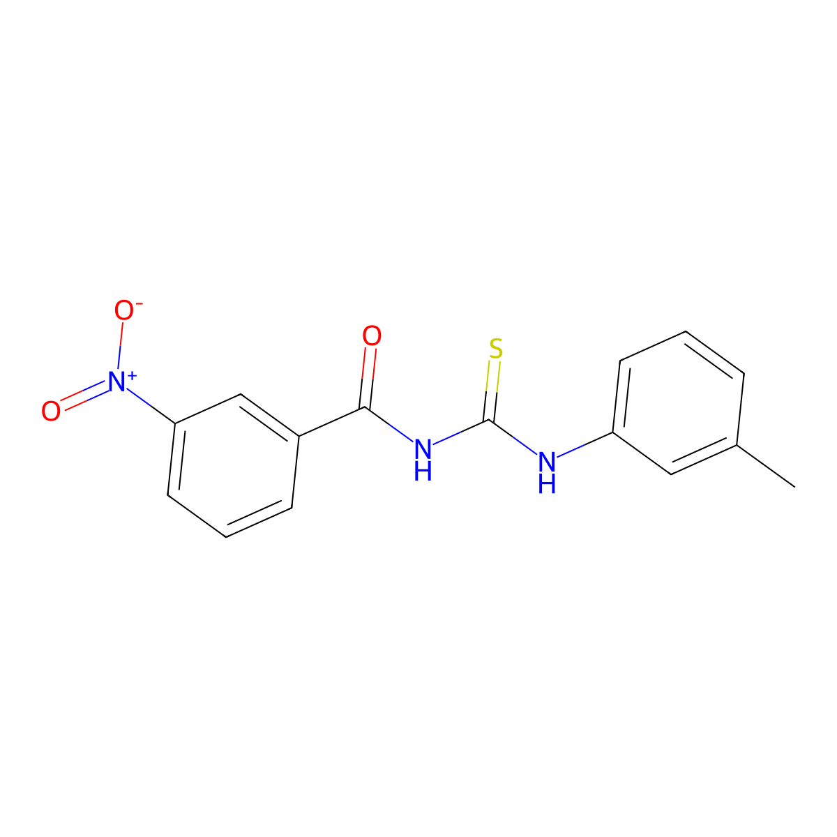 N-[(3-methylphenyl)carbamothioyl]-3-nitrobenzamide molecular structure, CAS 428487-98-3