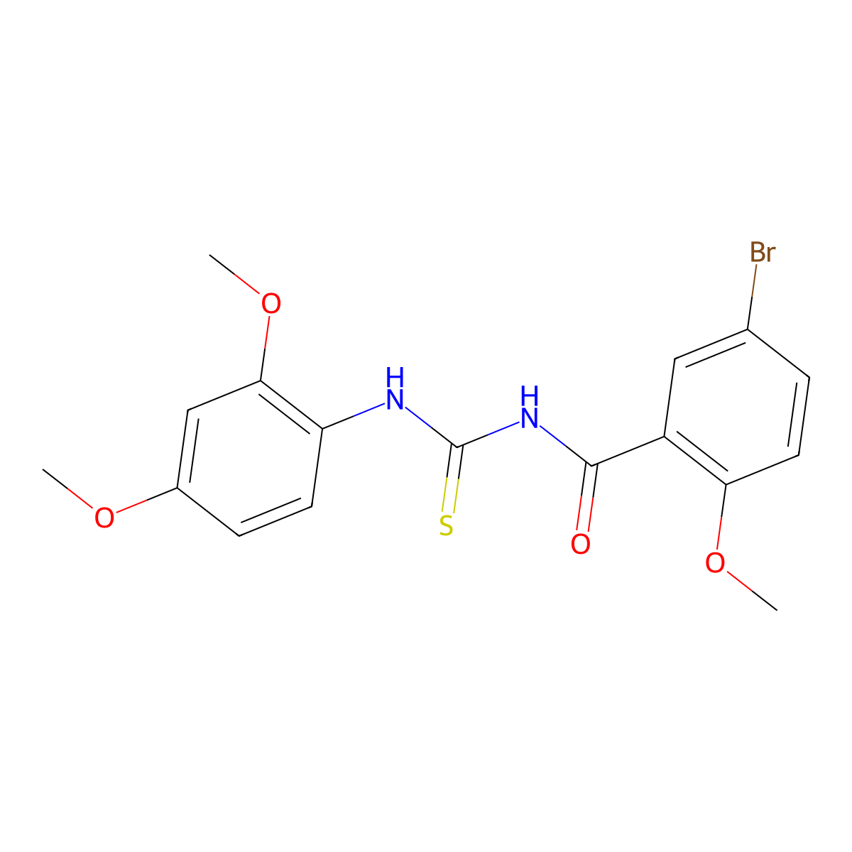 5-bromo-N-[(2,4-dimethoxyphenyl)carbamothioyl]-2-methoxybenzamide molecular structure, CAS 428488-02-2