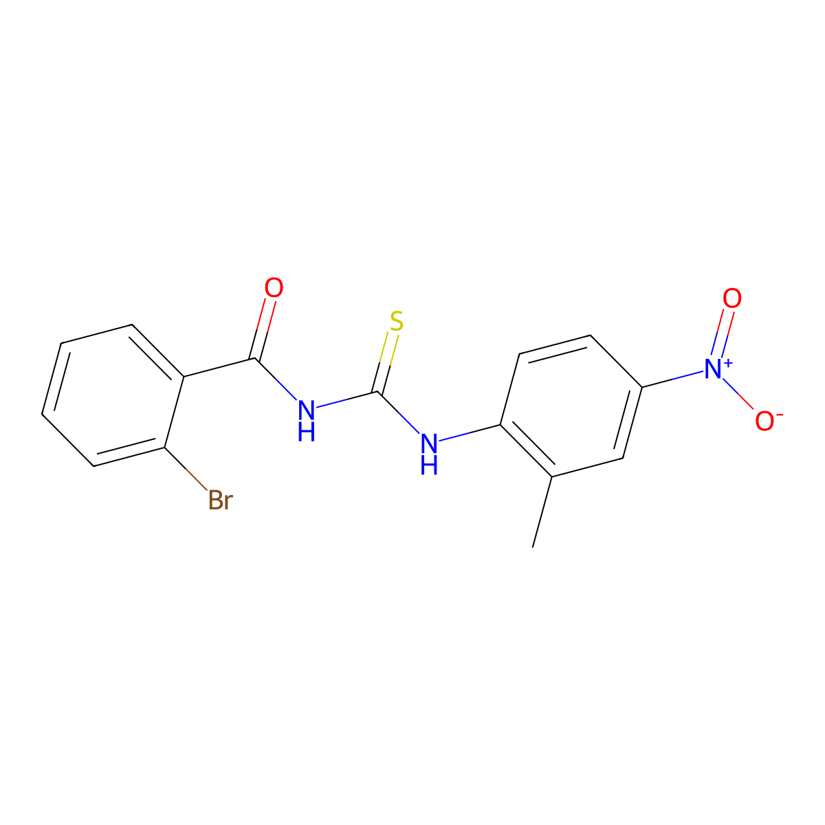 2-bromo-N-[(2-methyl-4-nitrophenyl)carbamothioyl]benzamide molecular structure, CAS 428488-03-3