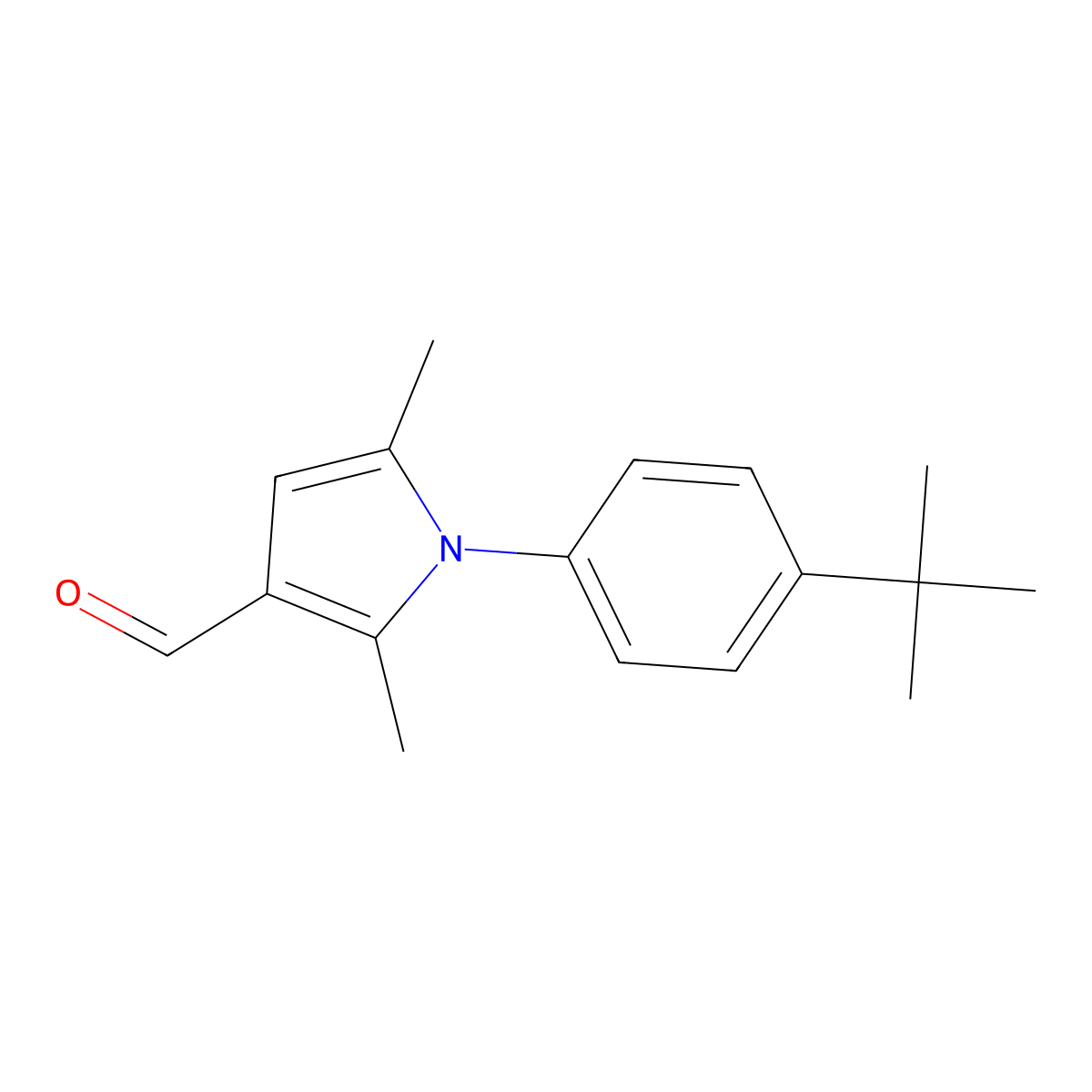 1-(4-tert-butylphenyl)-2,5-dimethyl-1H-pyrrole-3-carbaldehyde molecular structure, CAS 428488-10-2