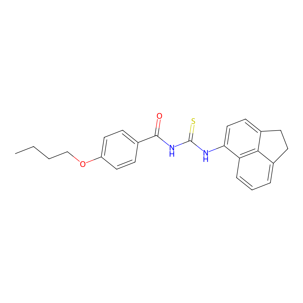 4-butoxy-N-(1,2-dihydroacenaphthylen-5-ylcarbamothioyl)benzamide molecular structure, CAS 428488-11-3