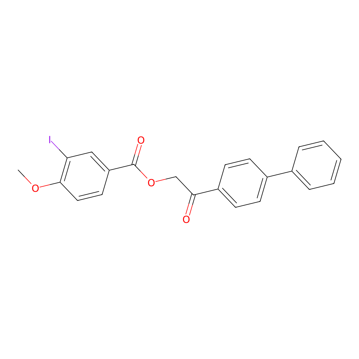 2-(Biphenyl-4-yl)-2-oxoethyl 3-iodo-4-methoxybenzoate molecular structure, CAS 428488-29-3