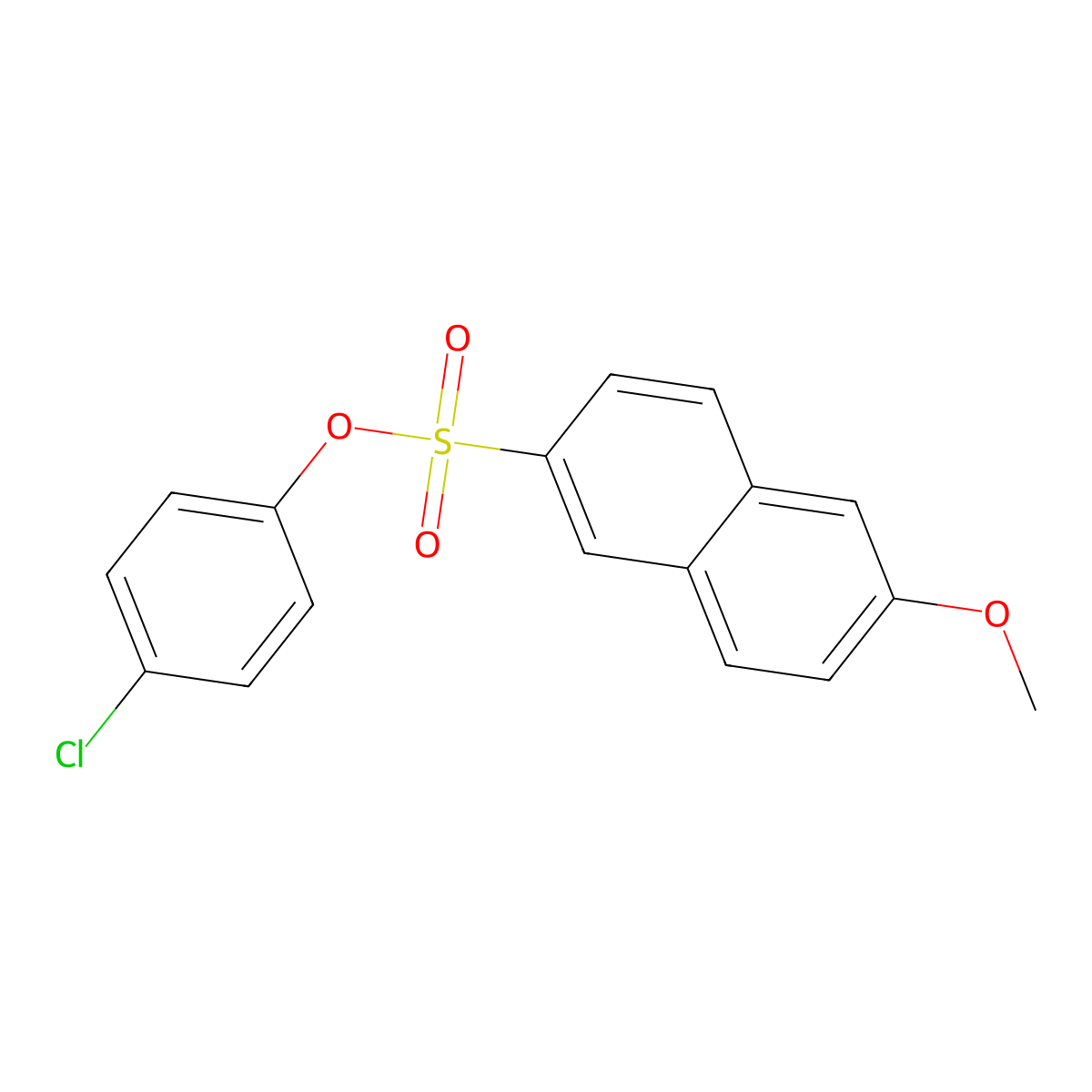 4-Chlorophenyl 6-methoxynaphthalene-2-sulfonate molecular structure, CAS 428488-34-0