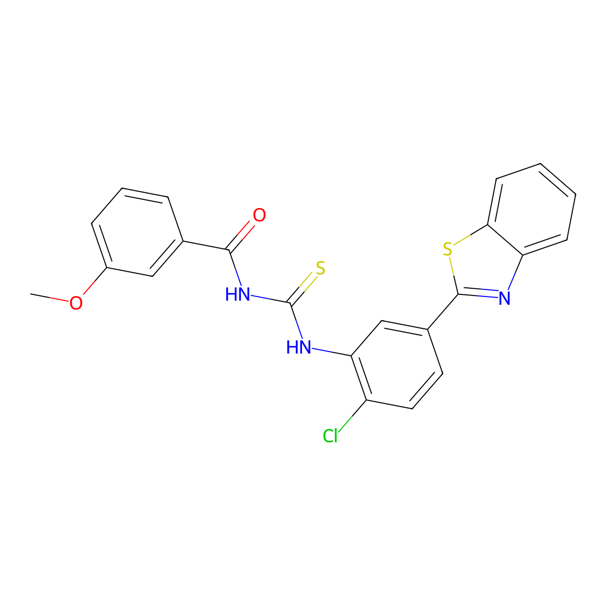 N-[[5-(1,3-benzothiazol-2-yl)-2-chlorophenyl]carbamothioyl]-3-methoxybenzamide molecular structure, CAS 428488-45-3