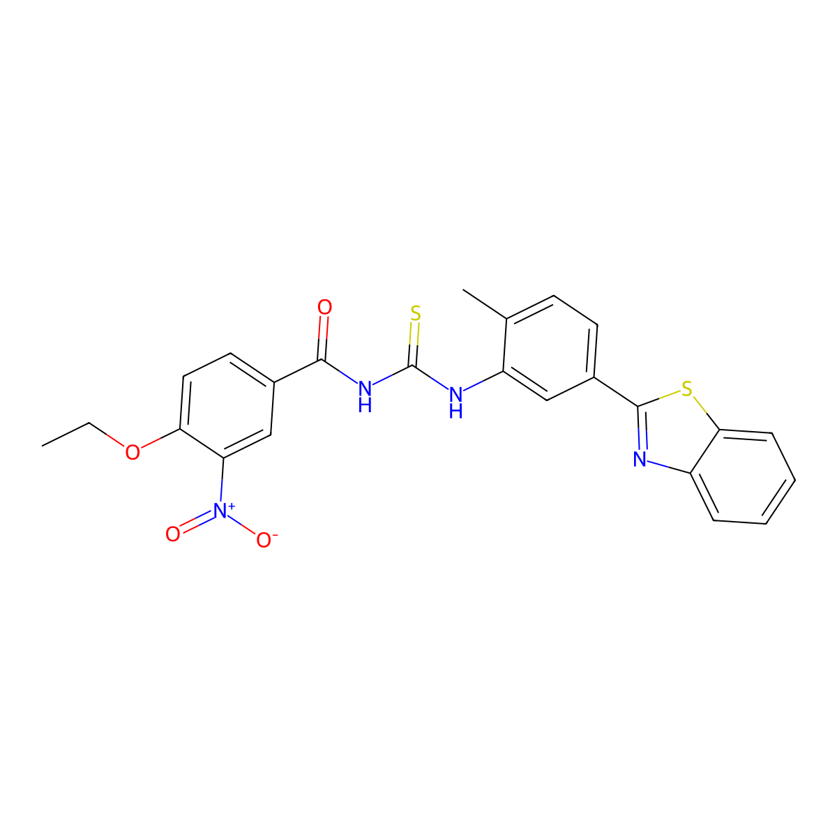 N-[[5-(1,3-benzothiazol-2-yl)-2-methylphenyl]carbamothioyl]-4-ethoxy-3-nitrobenzamide molecular structure, CAS 428488-51-1