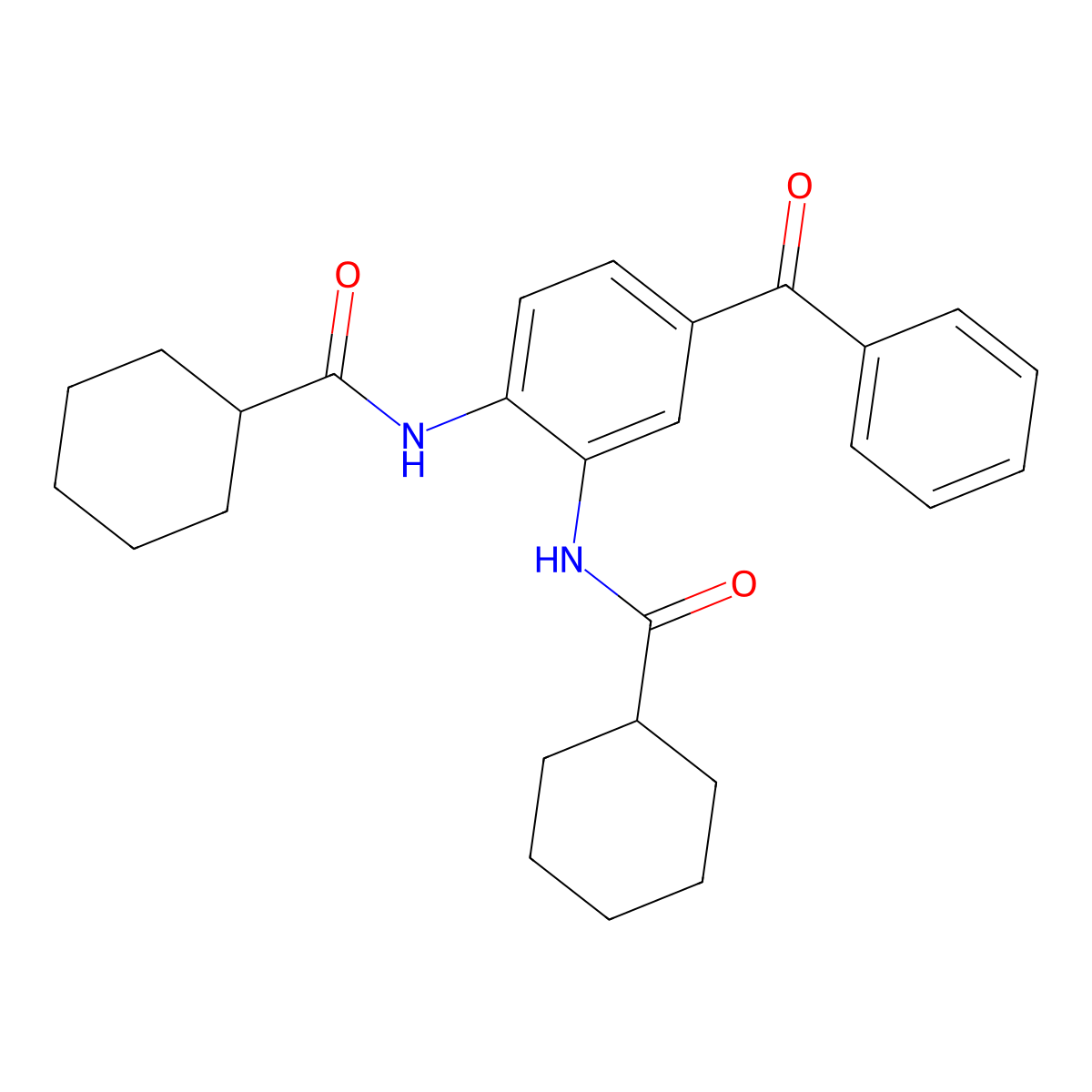 N-[4-benzoyl-2-(cyclohexanecarbonylamino)phenyl]cyclohexanecarboxamide molecular structure, CAS 428488-52-2