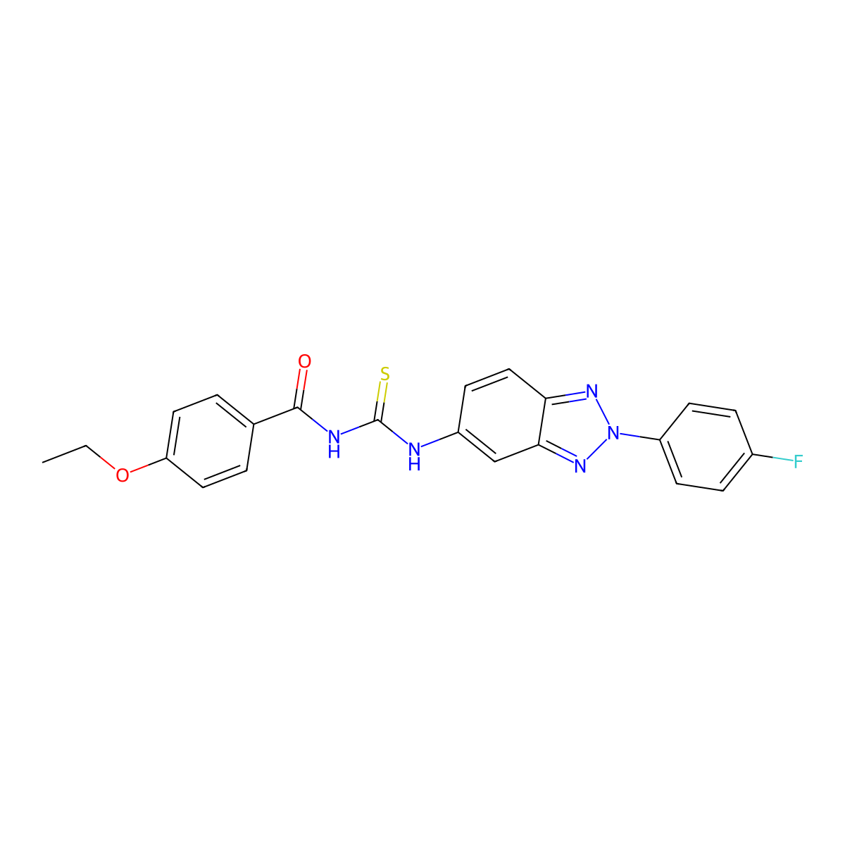 4-ethoxy-N-[[2-(4-fluorophenyl)benzotriazol-5-yl]carbamothioyl]benzamide molecular structure, CAS 428488-59-9