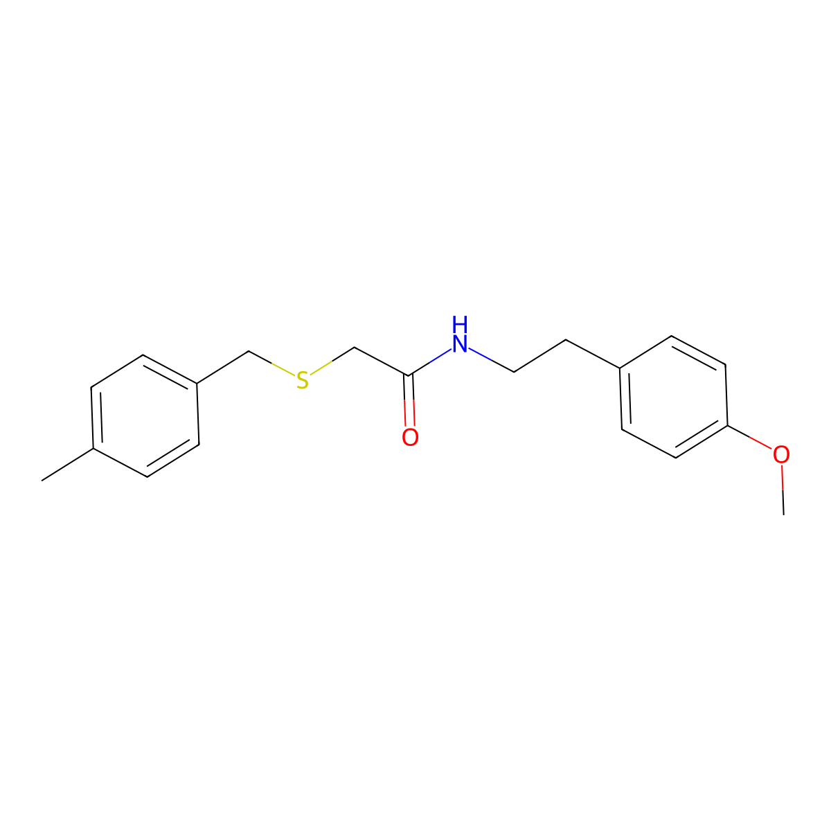 N-[2-(4-methoxyphenyl)ethyl]-2-[(4-methylbenzyl)sulfanyl]acetamide molecular structure, CAS 428488-65-7