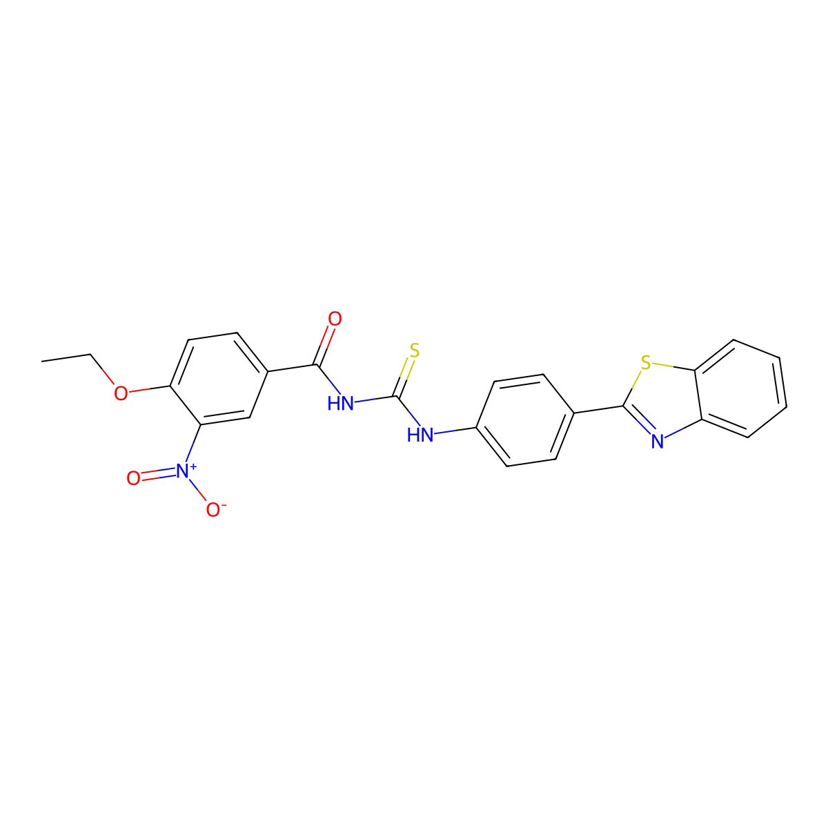 N-[[4-(1,3-benzothiazol-2-yl)phenyl]carbamothioyl]-4-ethoxy-3-nitrobenzamide molecular structure, CAS 428488-74-8