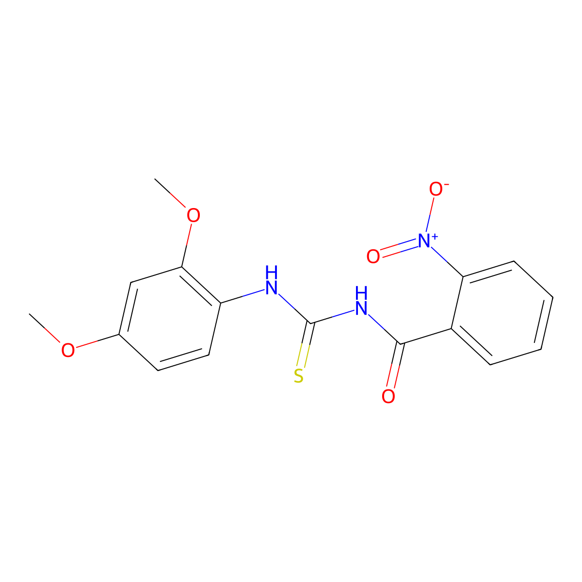 N-[(2,4-dimethoxyphenyl)carbamothioyl]-2-nitrobenzamide molecular structure, CAS 428488-79-3