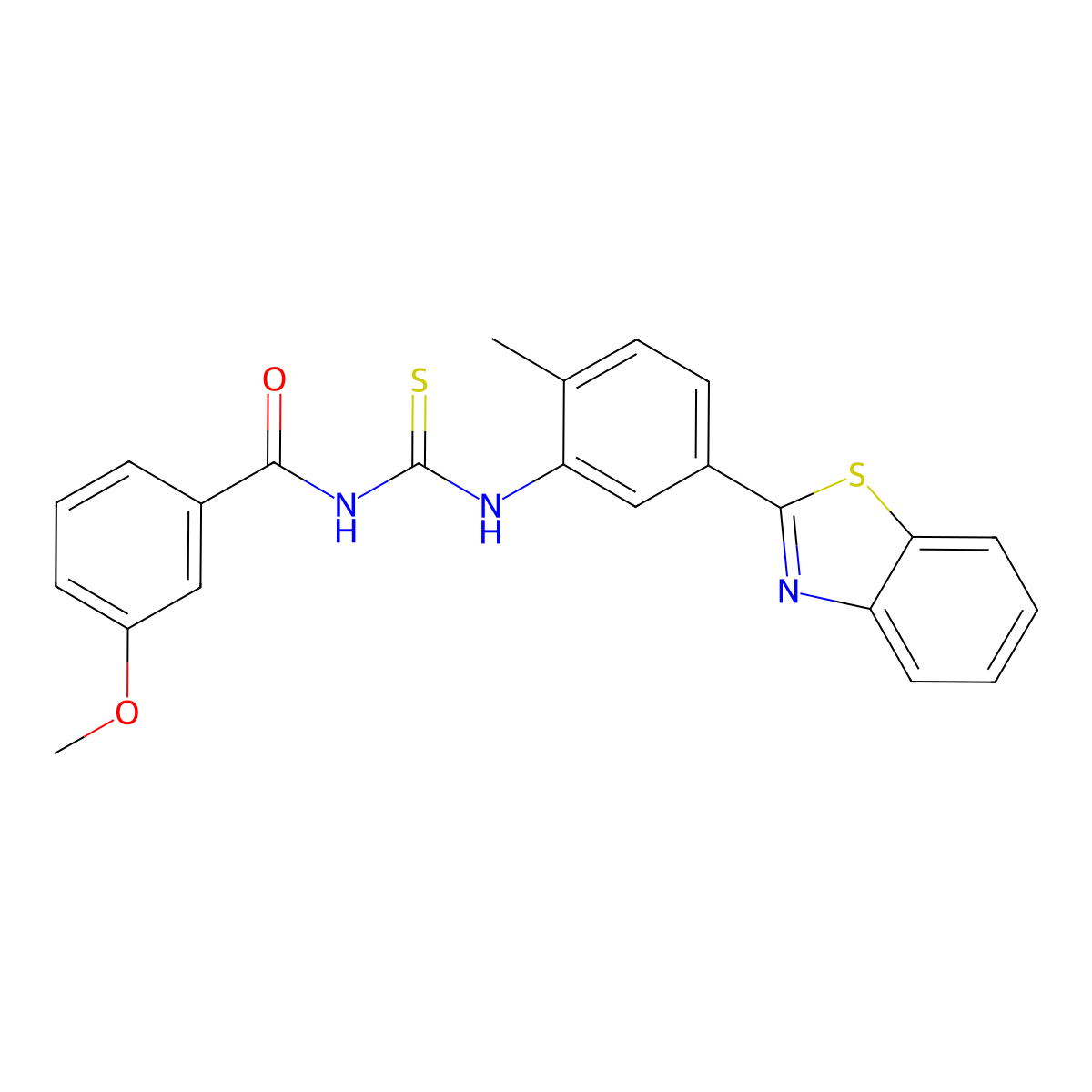 N-[[5-(1,3-benzothiazol-2-yl)-2-methylphenyl]carbamothioyl]-3-methoxybenzamide molecular structure, CAS 428489-02-5