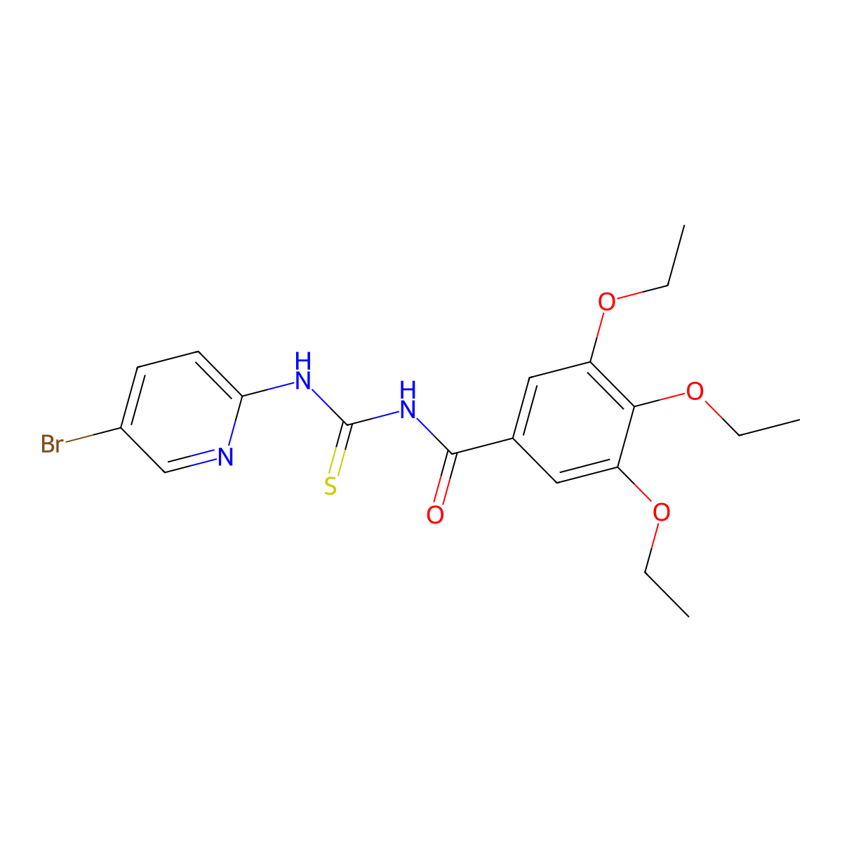 N-[(5-bromopyridin-2-yl)carbamothioyl]-3,4,5-triethoxybenzamide molecular structure, CAS 428489-12-7