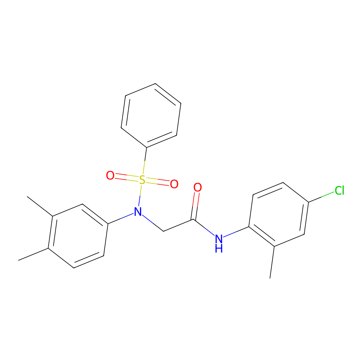 2-[N-(benzenesulfonyl)-3,4-dimethylanilino]-N-(4-chloro-2-methylphenyl)acetamide molecular structure, CAS 428489-14-9