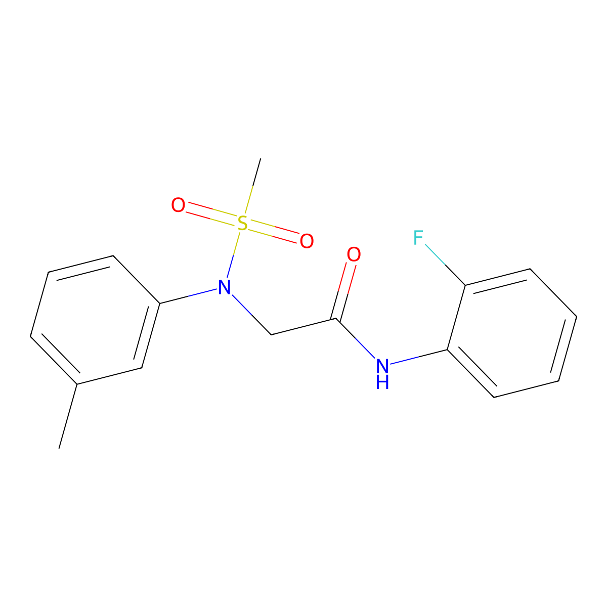 N-(2-fluorophenyl)-2-(3-methyl-N-methylsulfonylanilino)acetamide molecular structure, CAS 428489-23-0