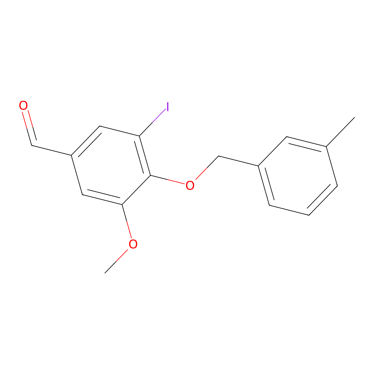 3-Iodo-5-methoxy-4-[(3-methylphenyl)methoxy]benzaldehyde molecular structure, CAS 428489-28-5