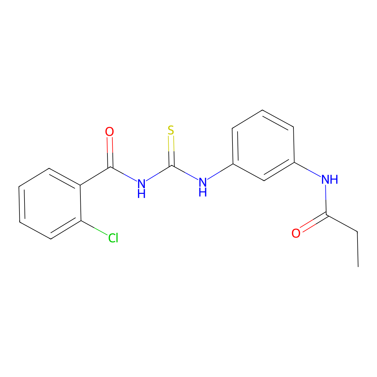 2-chloro-N-[[3-(propanoylamino)phenyl]carbamothioyl]benzamide molecular structure, CAS 428489-30-9