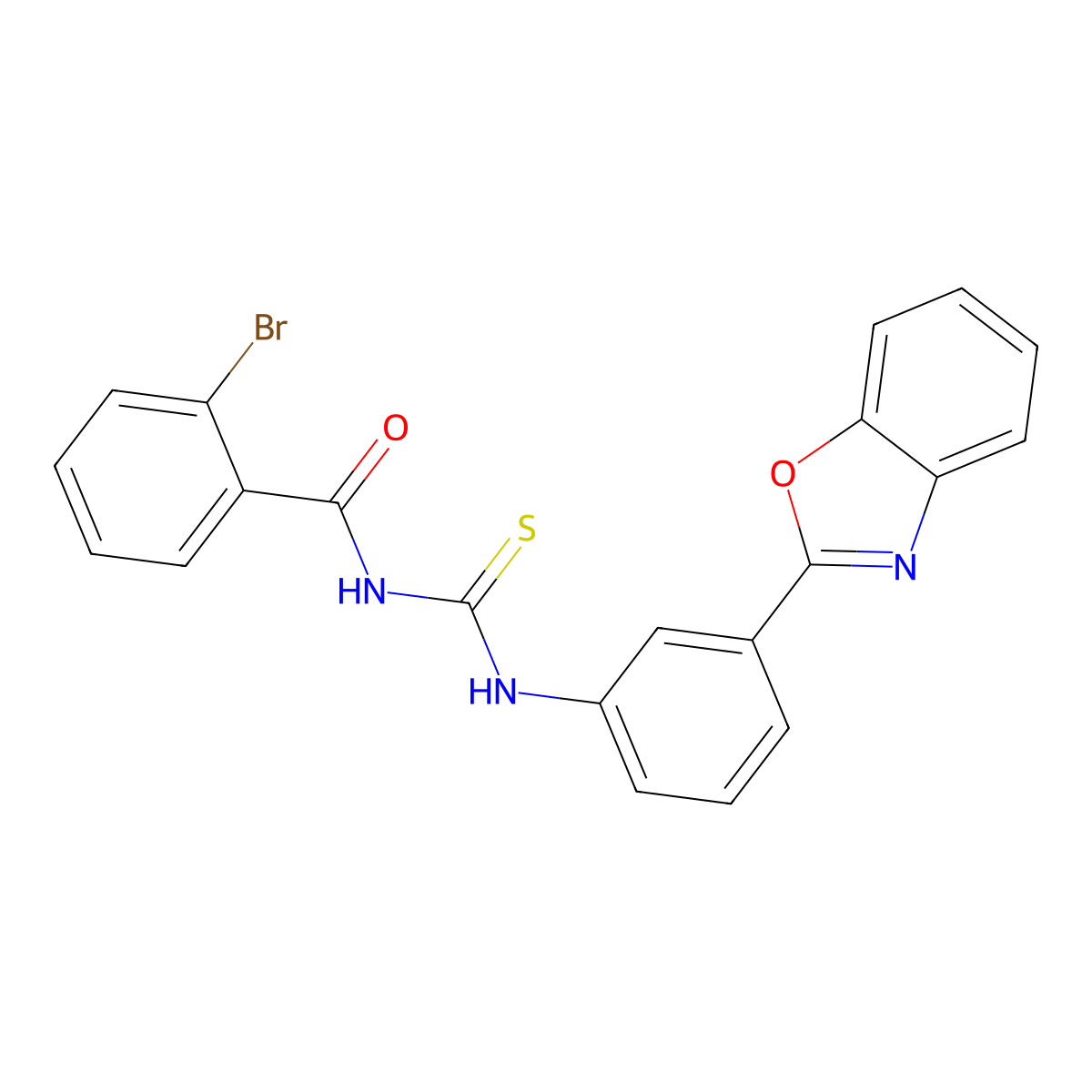 N-[[3-(1,3-benzoxazol-2-yl)phenyl]carbamothioyl]-2-bromobenzamide molecular structure, CAS 428489-33-2