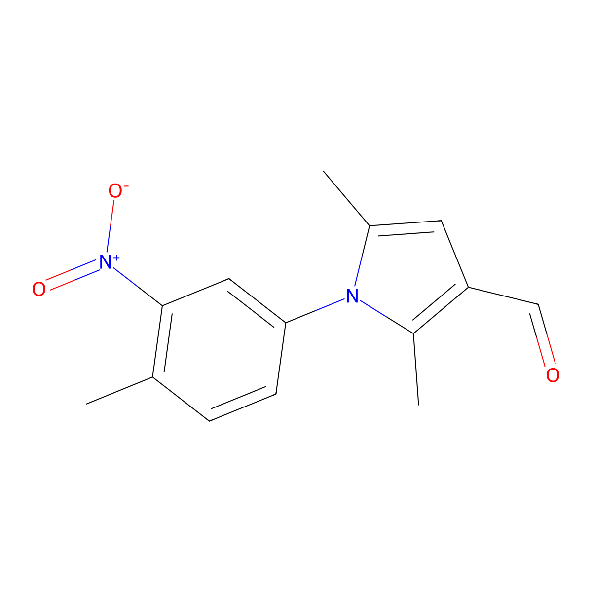 2,5-Dimethyl-1-(4-methyl-3-nitrophenyl)-1h-pyrrole-3-carbaldehyde molecular structure, CAS 428489-37-6