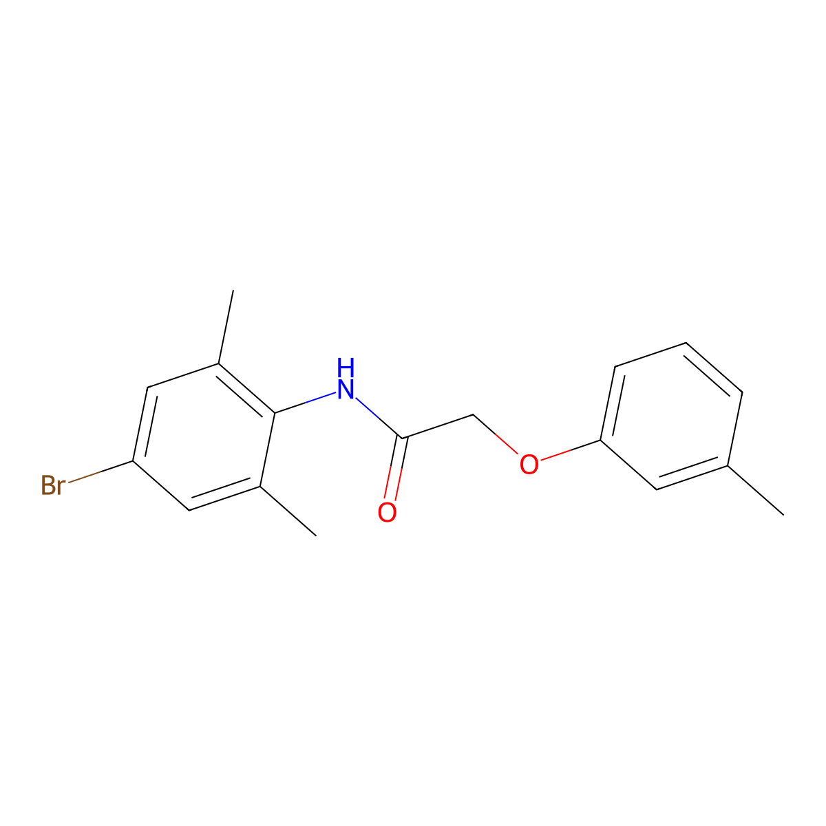 N-(4-bromo-2,6-dimethylphenyl)-2-(3-methylphenoxy)acetamide molecular structure, CAS 428489-39-8