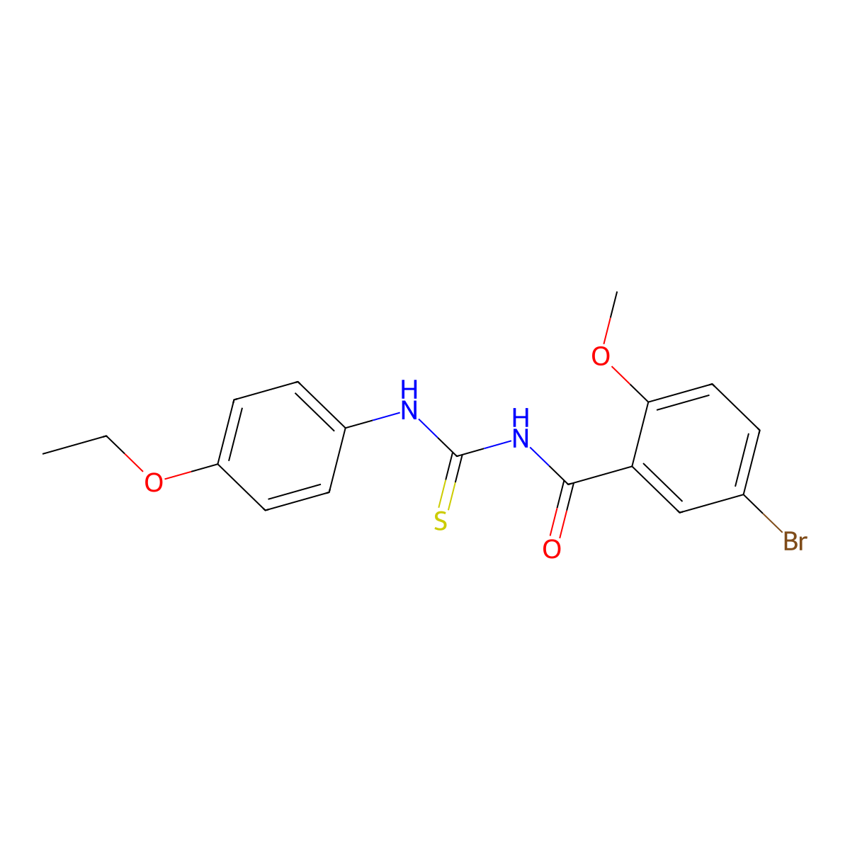 5-bromo-N-[(4-ethoxyphenyl)carbamothioyl]-2-methoxybenzamide molecular structure, CAS 428489-40-1