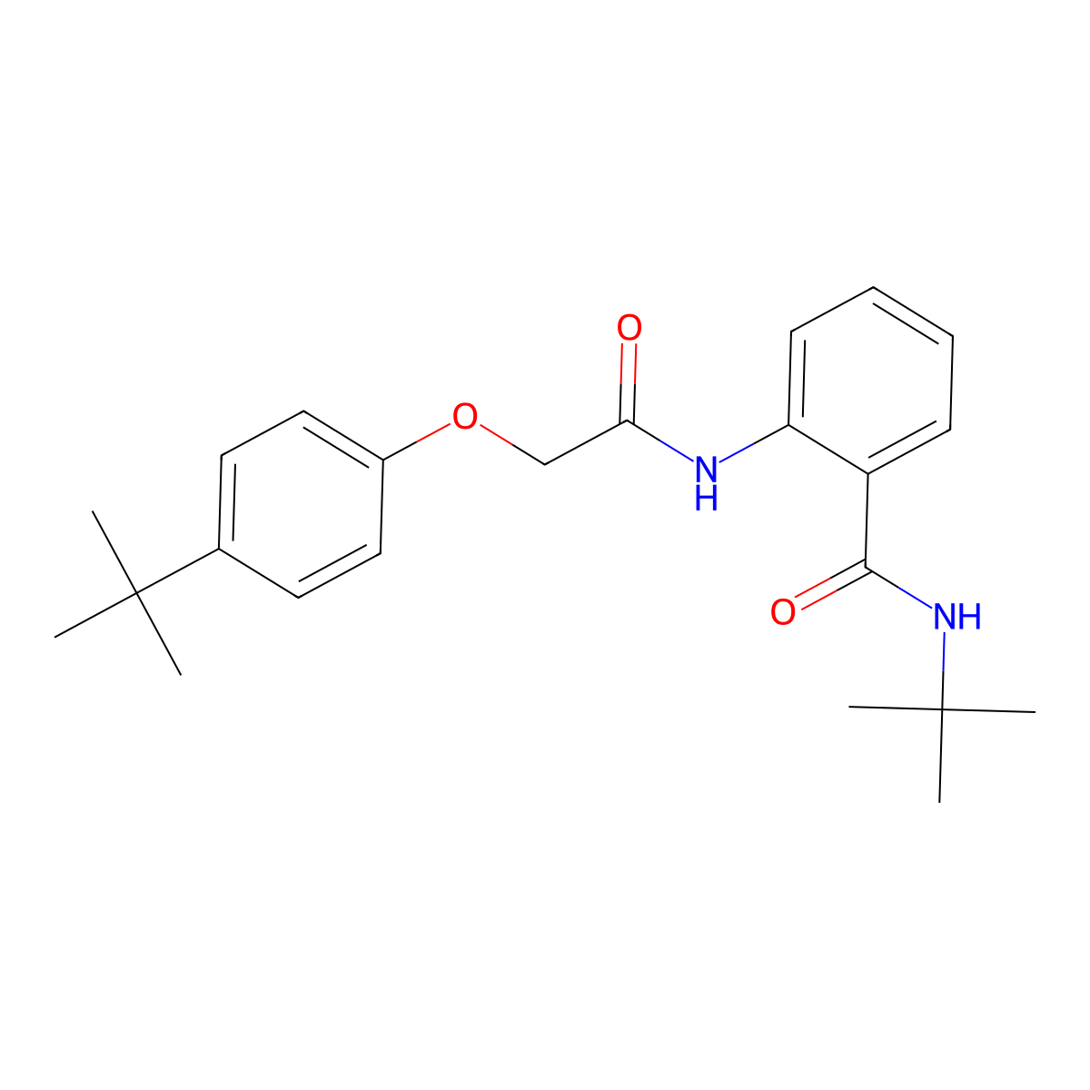 N-tert-butyl-2-[[2-(4-tert-butylphenoxy)acetyl]amino]benzamide molecular structure, CAS 428489-56-9