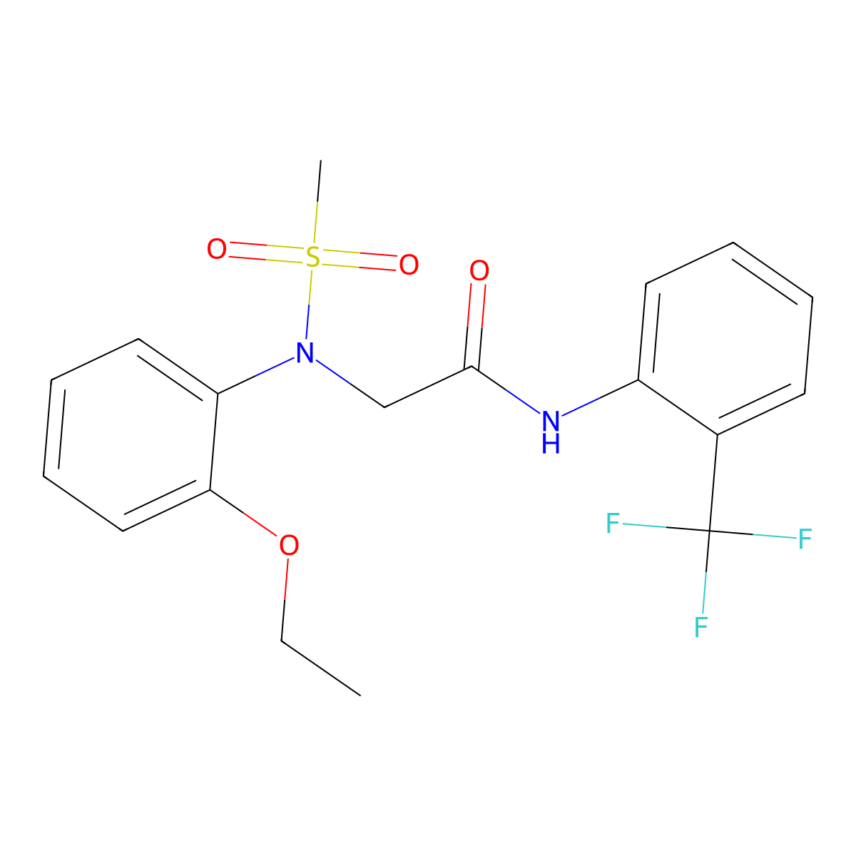 2-(2-ethoxy-N-methylsulfonylanilino)-N-[2-(trifluoromethyl)phenyl]acetamide molecular structure, CAS 428489-65-0