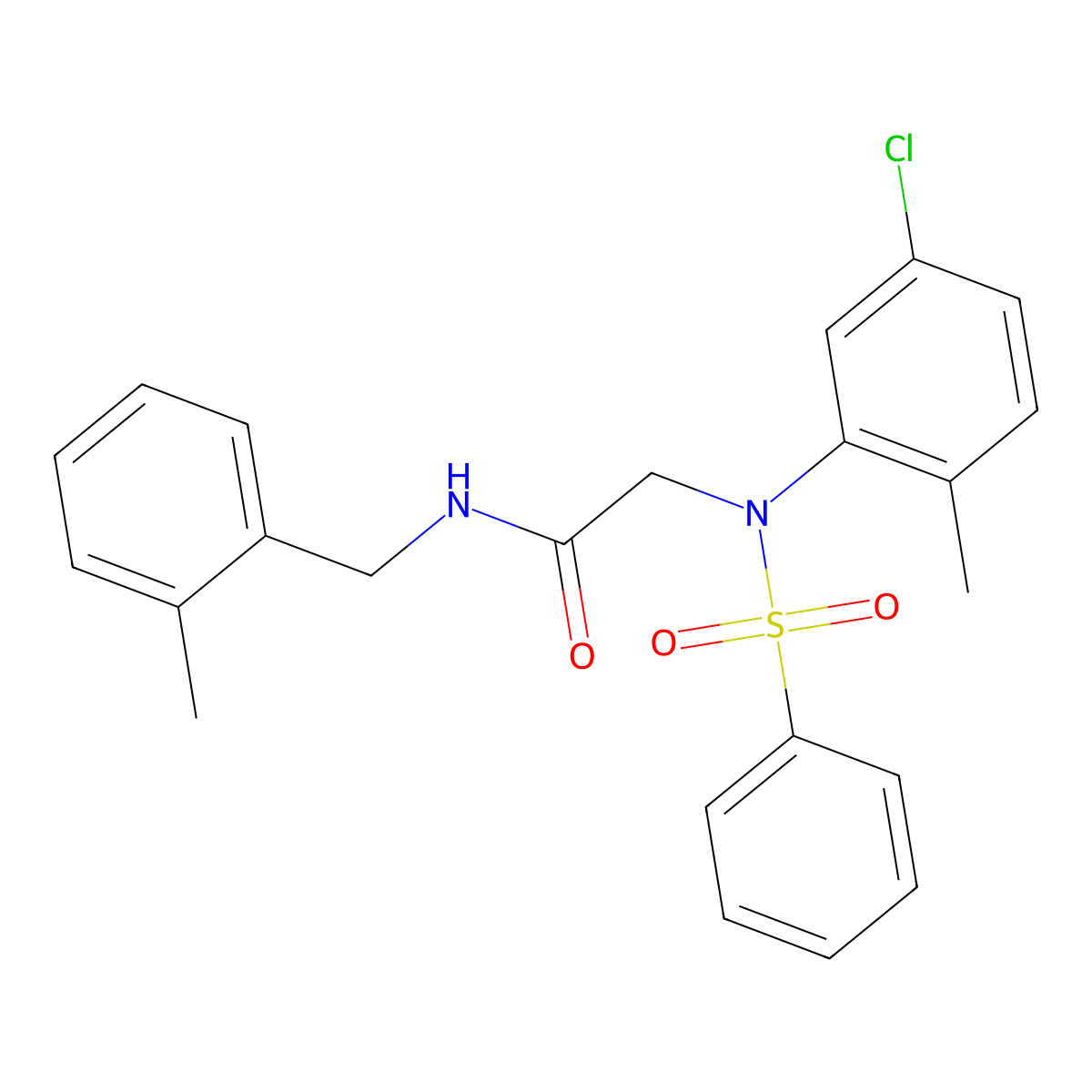 2-[N-(benzenesulfonyl)-5-chloro-2-methylanilino]-N-[(2-methylphenyl)methyl]acetamide molecular structure, CAS 428489-85-4