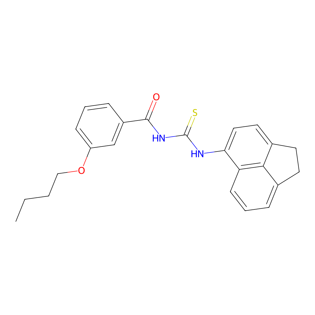 3-butoxy-N-(1,2-dihydroacenaphthylen-5-ylcarbamothioyl)benzamide molecular structure, CAS 428489-98-9