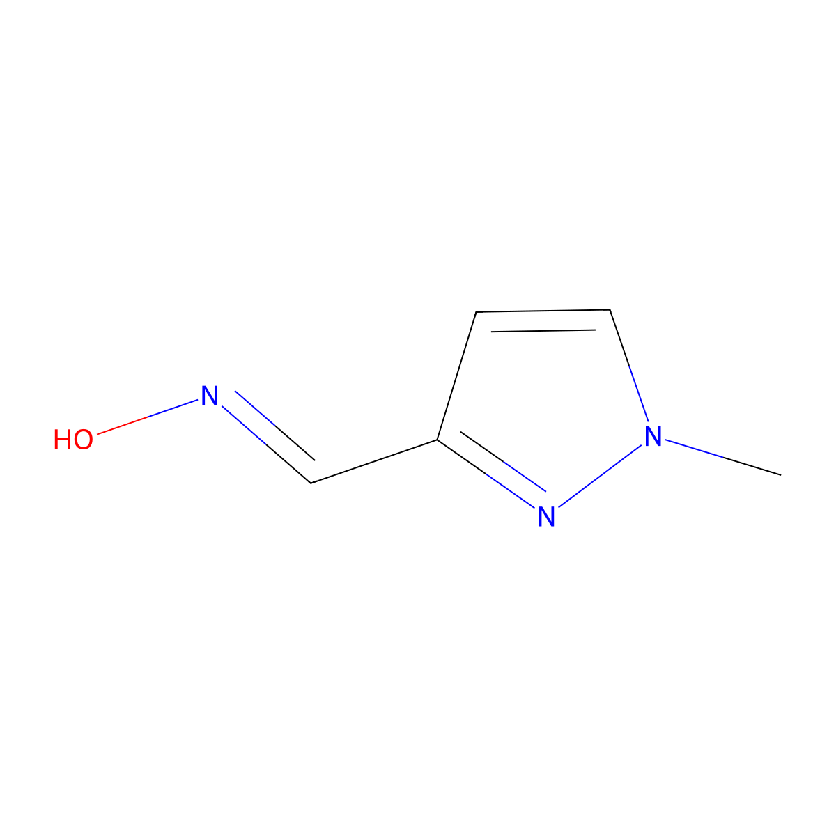 N-[(1-methyl-1H-pyrazol-3-yl)methylidene]hydroxylamine molecular structure, CAS 42849-79-6