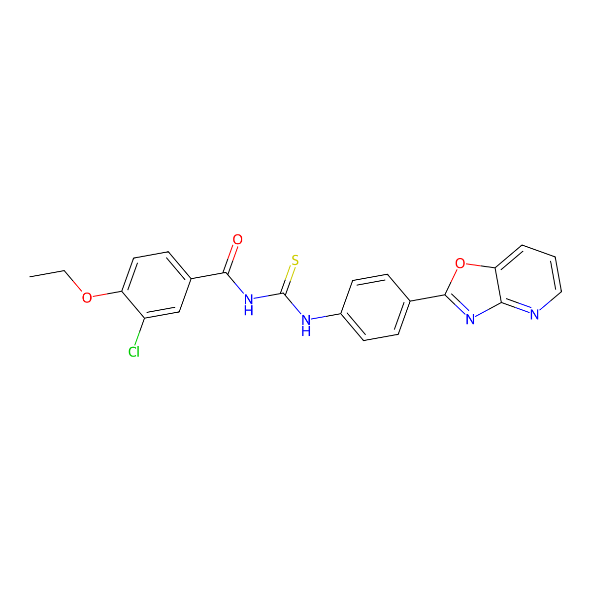 3-chloro-4-ethoxy-N-[[4-([1,3]oxazolo[4,5-b]pyridin-2-yl)phenyl]carbamothioyl]benzamide molecular structure, CAS 428490-14-6