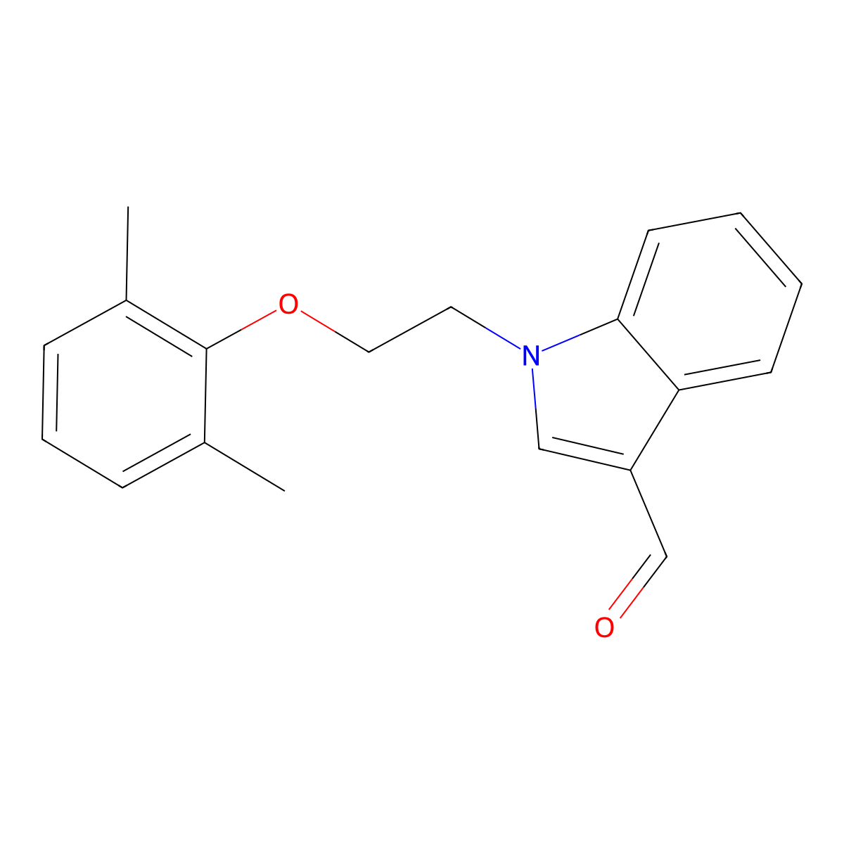 1-[2-(2,6-dimethylphenoxy)ethyl]-1H-indole-3-carbaldehyde molecular structure, CAS 428490-16-8
