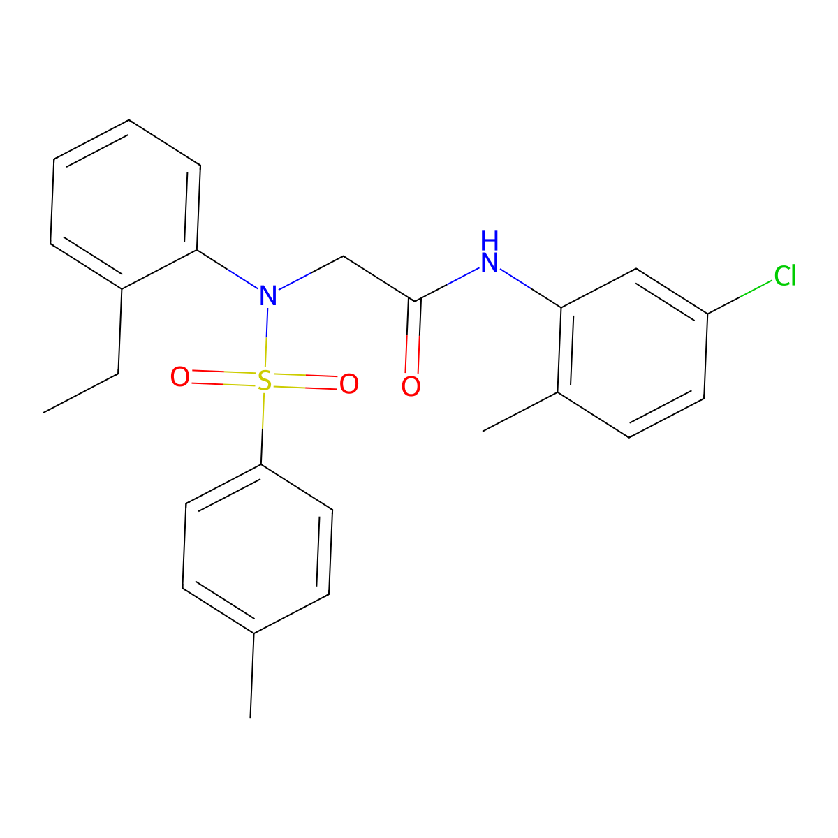 N-(5-chloro-2-methylphenyl)-2-(2-ethyl-N-(4-methylphenyl)sulfonylanilino)acetamide molecular structure, CAS 428490-19-1