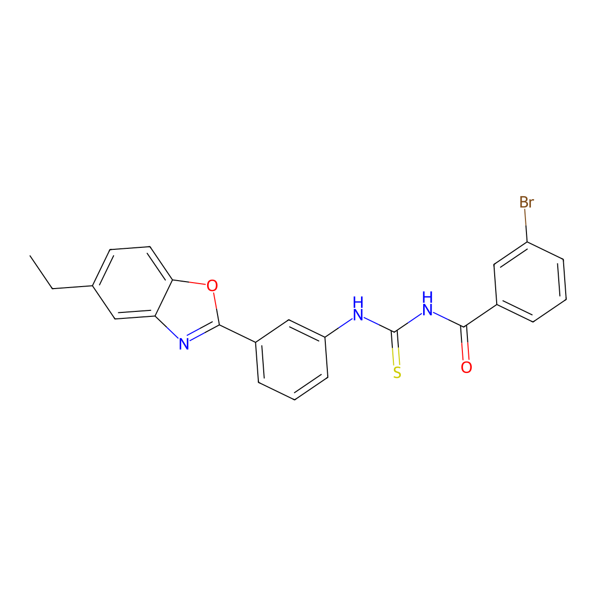 3-bromo-N-[[3-(5-ethyl-1,3-benzoxazol-2-yl)phenyl]carbamothioyl]benzamide molecular structure, CAS 428490-27-1