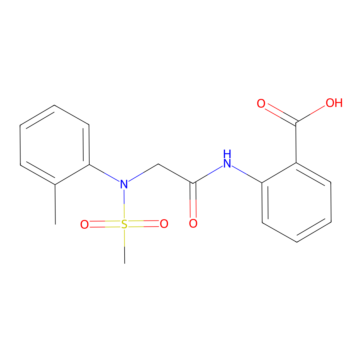 2-{[N-(2-methylphenyl)-N-(methylsulfonyl)glycyl]amino}benzoic acid molecular structure, CAS 428490-41-9