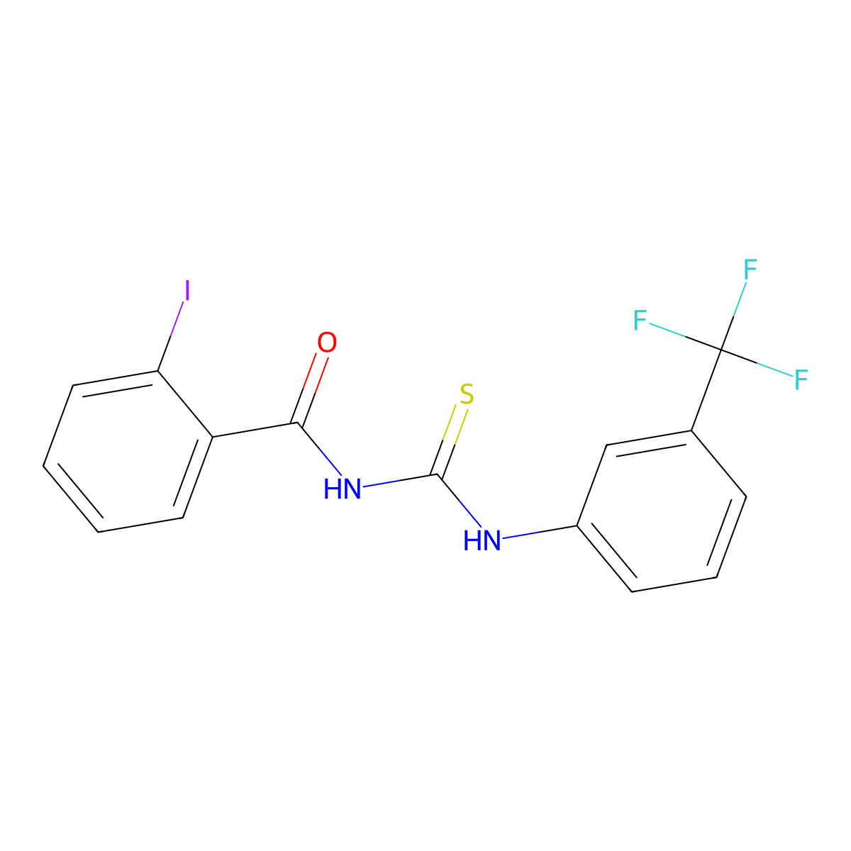 2-iodo-N-[[3-(trifluoromethyl)phenyl]carbamothioyl]benzamide molecular structure, CAS 428490-42-0