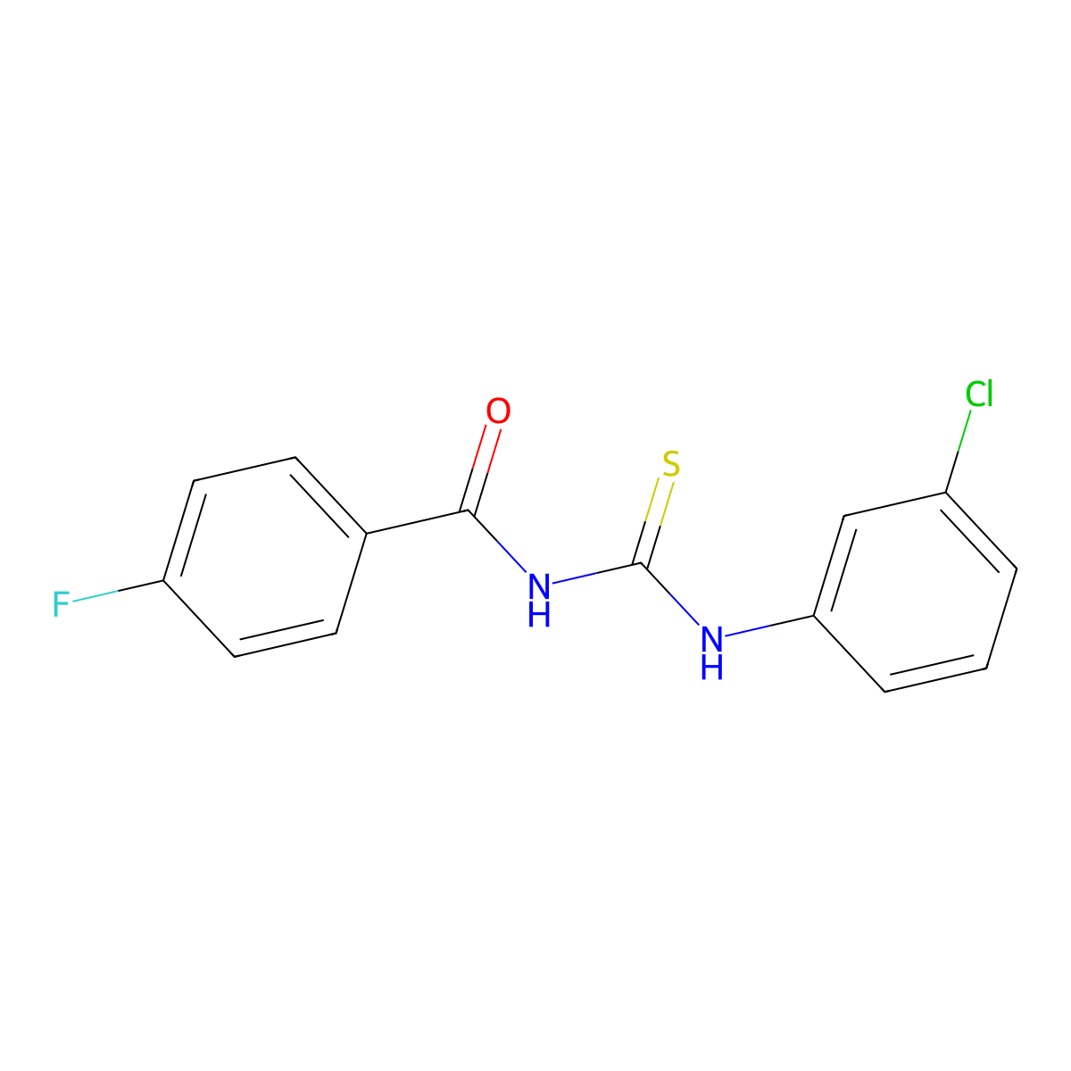 N-[(3-chlorophenyl)carbamothioyl]-4-fluorobenzamide molecular structure, CAS 428490-68-0