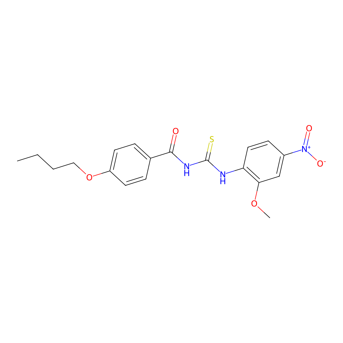 4-butoxy-N-[(2-methoxy-4-nitrophenyl)carbamothioyl]benzamide molecular structure, CAS 428490-75-9