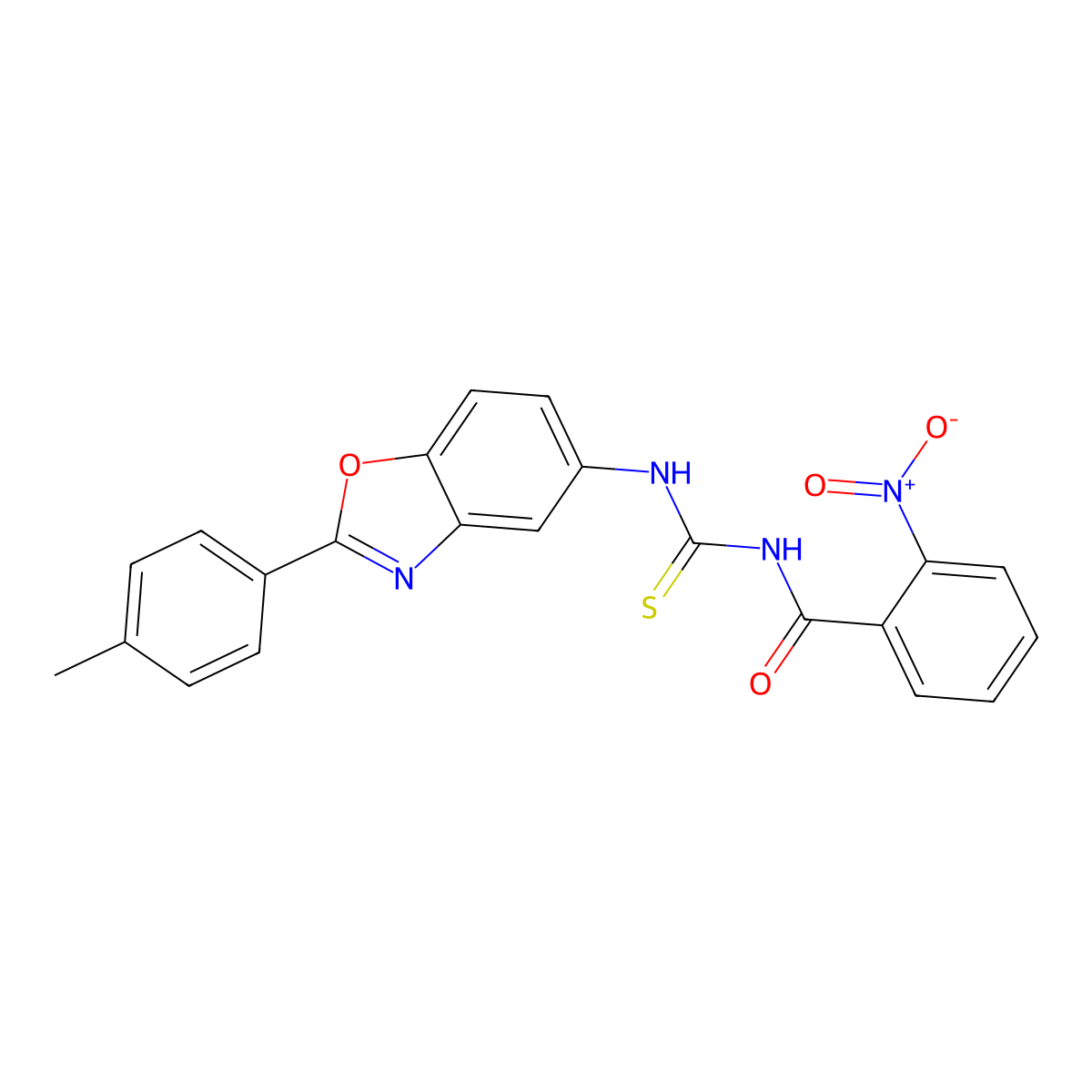 N-[[2-(4-methylphenyl)-1,3-benzoxazol-5-yl]carbamothioyl]-2-nitrobenzamide molecular structure, CAS 428490-78-2