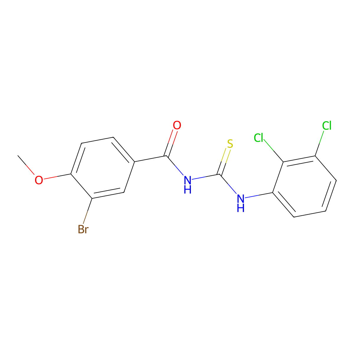3-bromo-N-[(2,3-dichlorophenyl)carbamothioyl]-4-methoxybenzamide molecular structure, CAS 428490-80-6