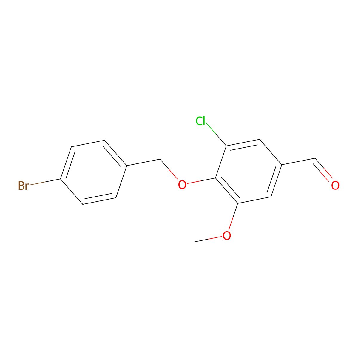 4-[(4-Bromobenzyl)oxy]-3-chloro-5-methoxybenzaldehyde molecular structure, CAS 428490-81-7