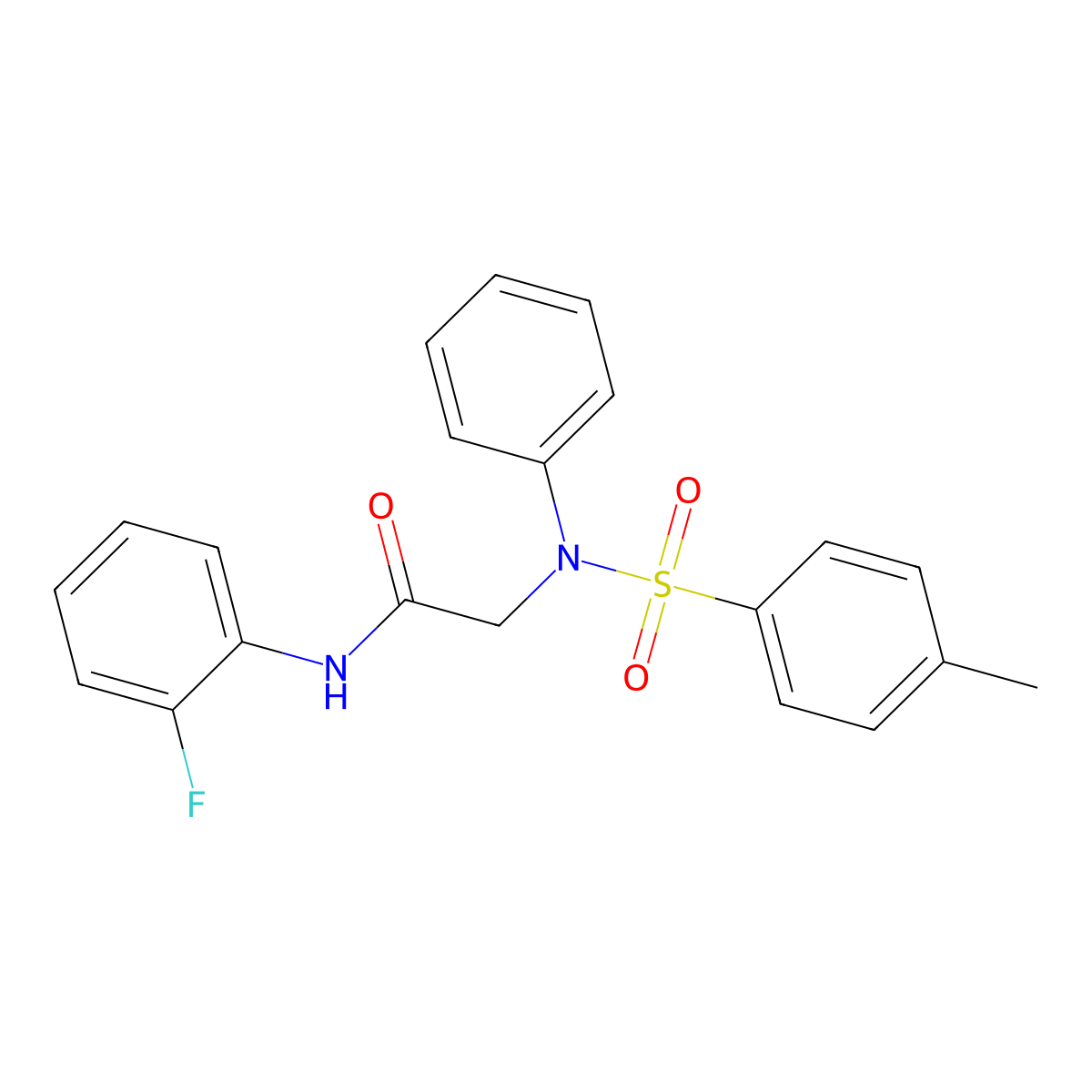 N-(2-fluorophenyl)-2-(N-(4-methylphenyl)sulfonylanilino)acetamide molecular structure, CAS 428490-82-8